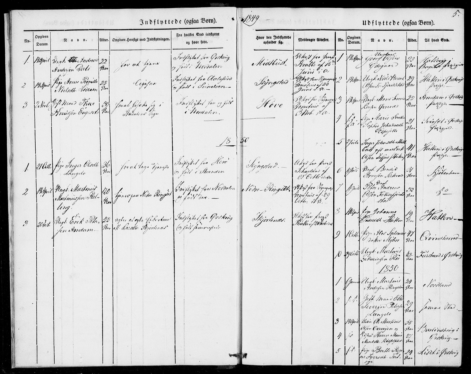 Ministerialprotokoller, klokkerbøker og fødselsregistre - Møre og Romsdal, SAT/A-1454/520/L0279: Parish register (official) no. 520A08, 1844-1881, p. 5