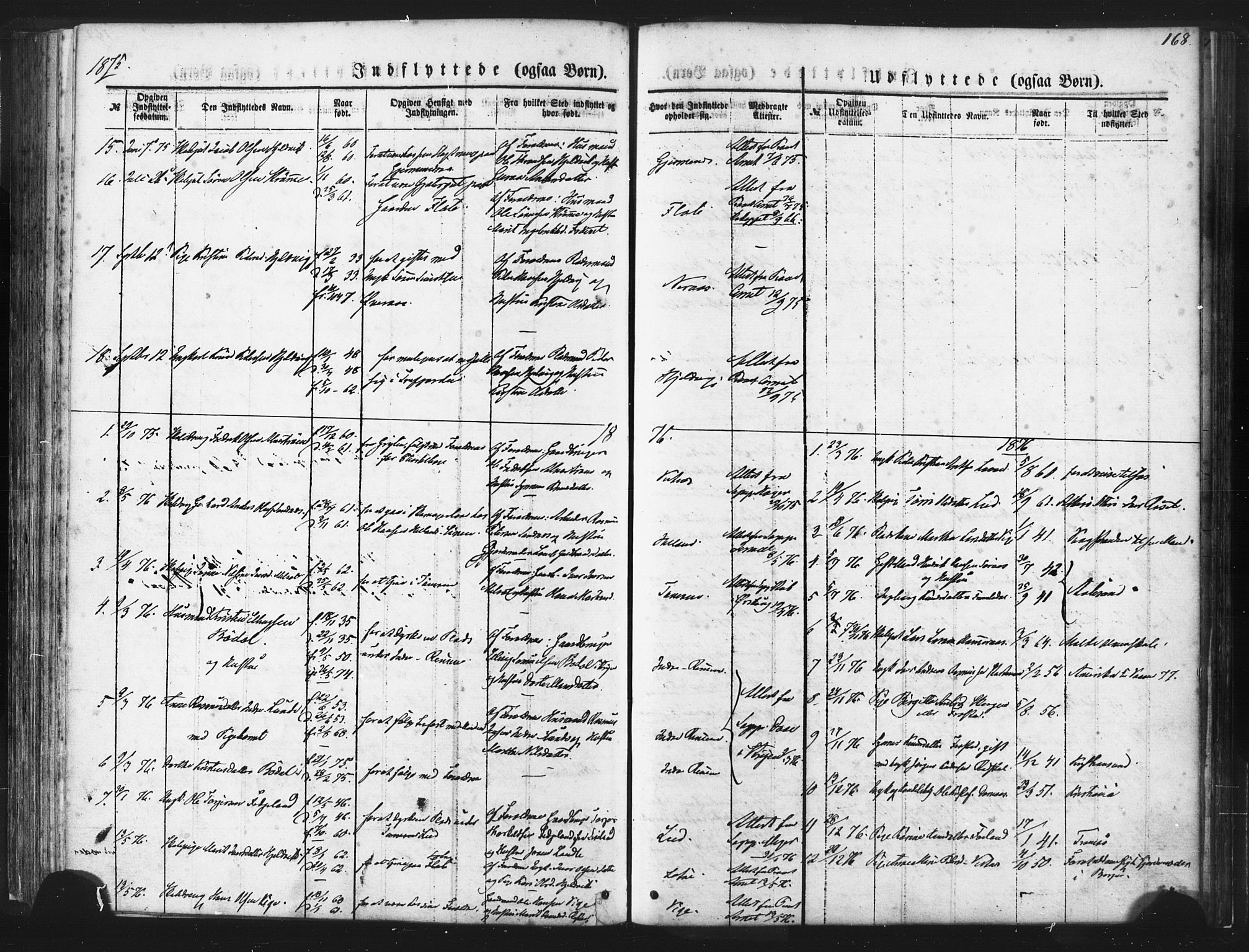 Ministerialprotokoller, klokkerbøker og fødselsregistre - Møre og Romsdal, AV/SAT-A-1454/539/L0530: Parish register (official) no. 539A03, 1872-1886, p. 168