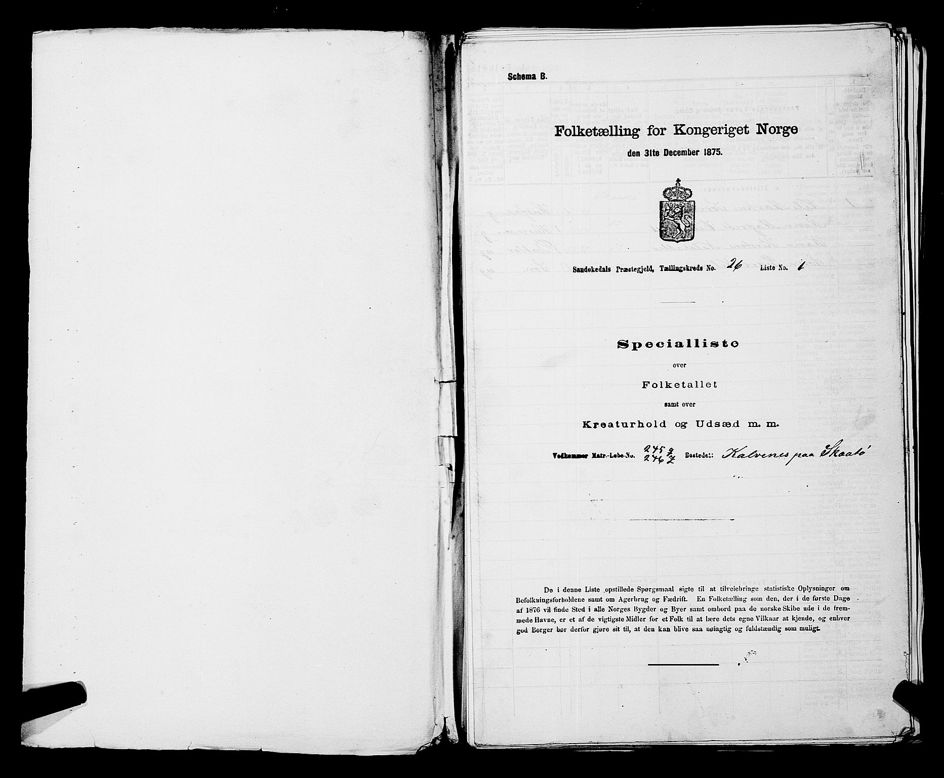 SAKO, 1875 census for 0816P Sannidal, 1875, p. 2012