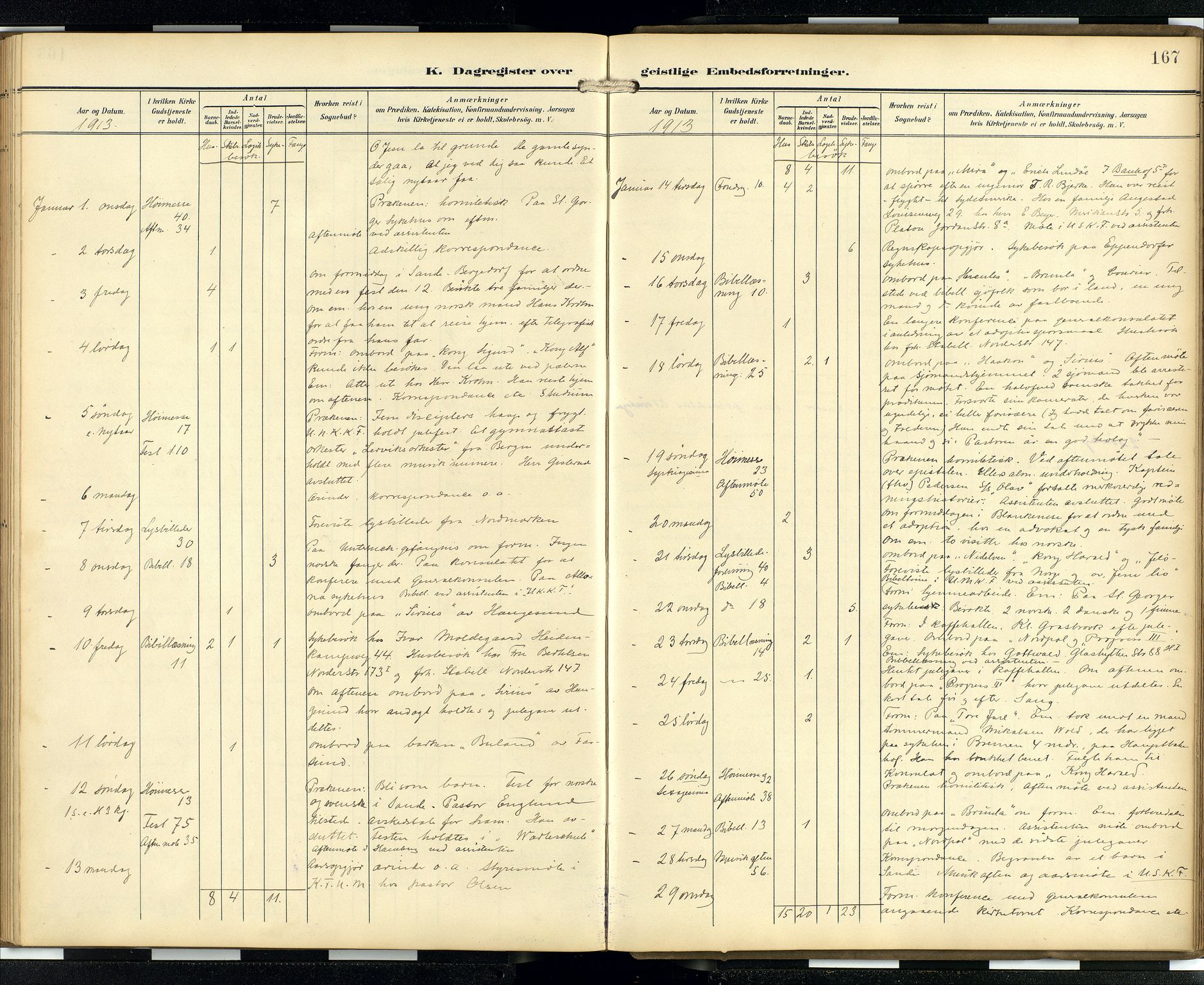 Den norske sjømannsmisjon i utlandet/Hamburg, AV/SAB-SAB/PA-0107/H/Ha/L0001: Parish register (official) no. A 1, 1907-1951, p. 166b-167a