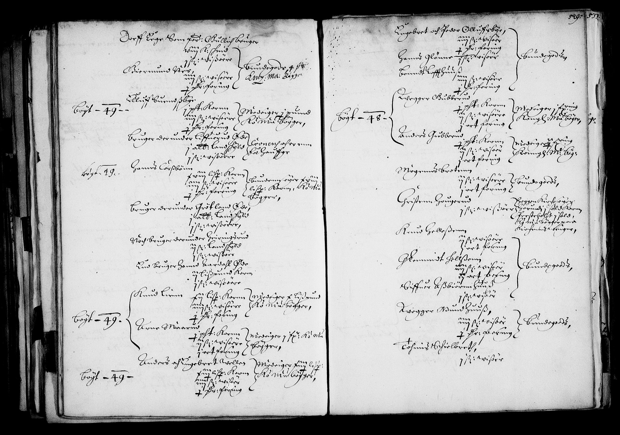 Rentekammeret inntil 1814, Realistisk ordnet avdeling, RA/EA-4070/N/Na/L0001: [XI f]: Akershus stifts jordebok, 1652, p. 528b-529a