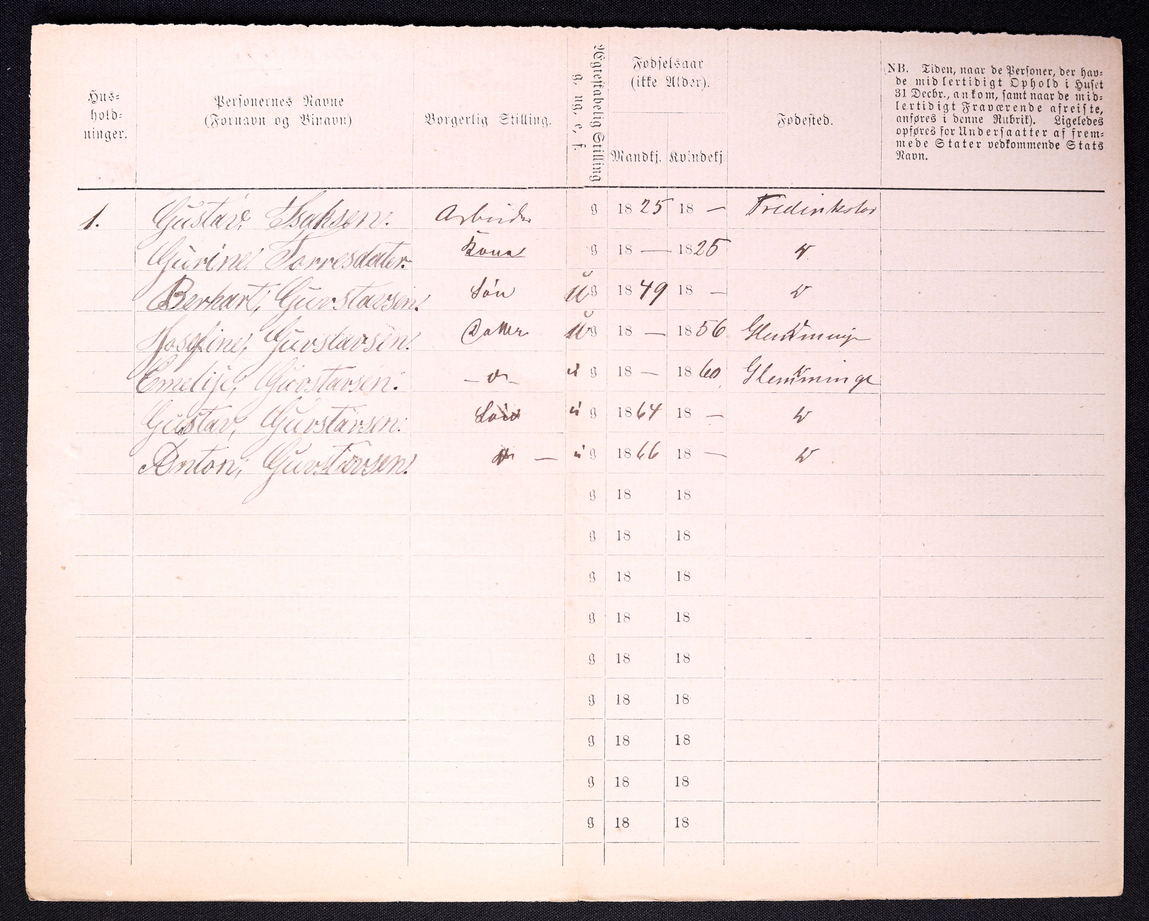 RA, 1870 census for 0103 Fredrikstad, 1870, p. 1316