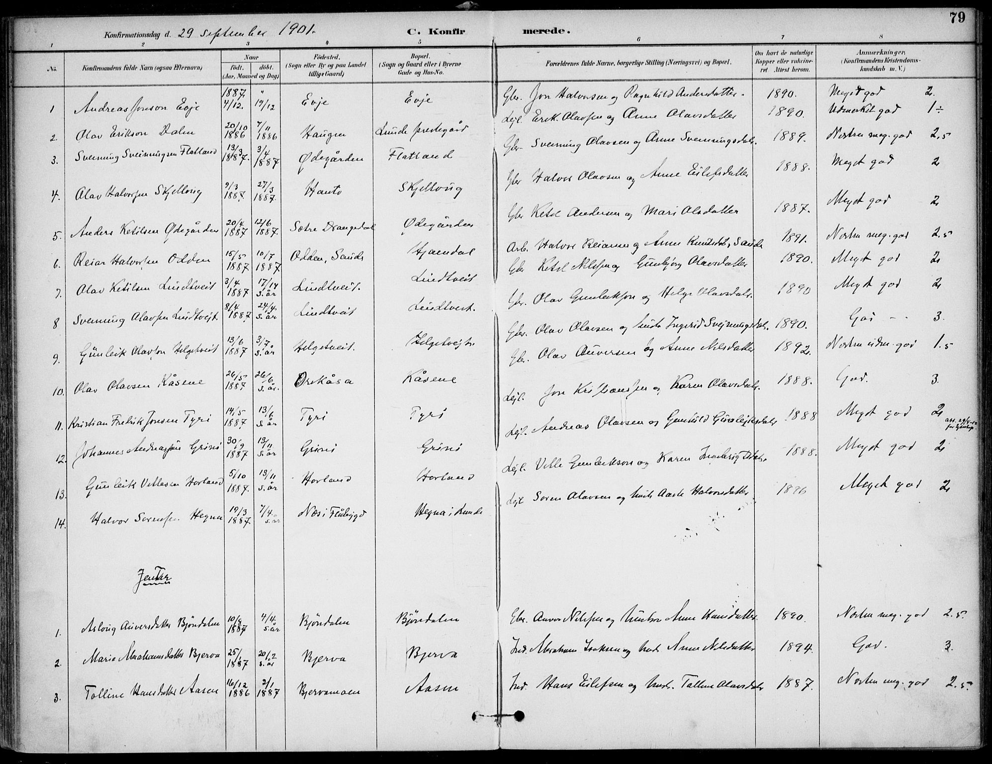 Lunde kirkebøker, SAKO/A-282/F/Fa/L0003: Parish register (official) no. I 3, 1893-1902, p. 79