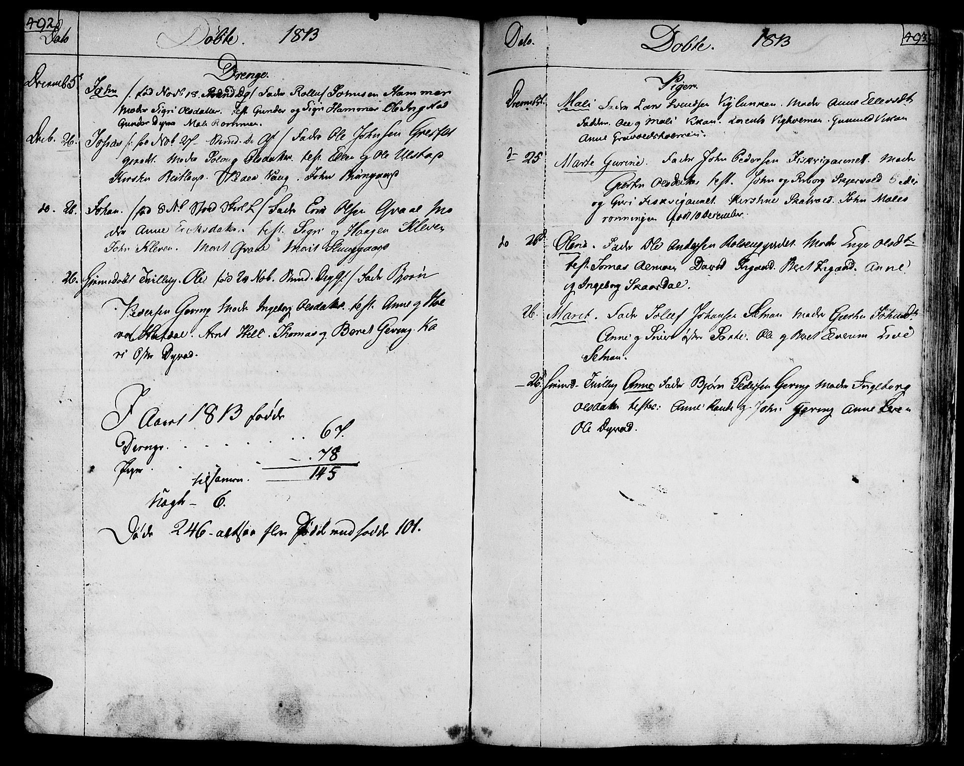 Ministerialprotokoller, klokkerbøker og fødselsregistre - Nord-Trøndelag, SAT/A-1458/709/L0060: Parish register (official) no. 709A07, 1797-1815, p. 492-493