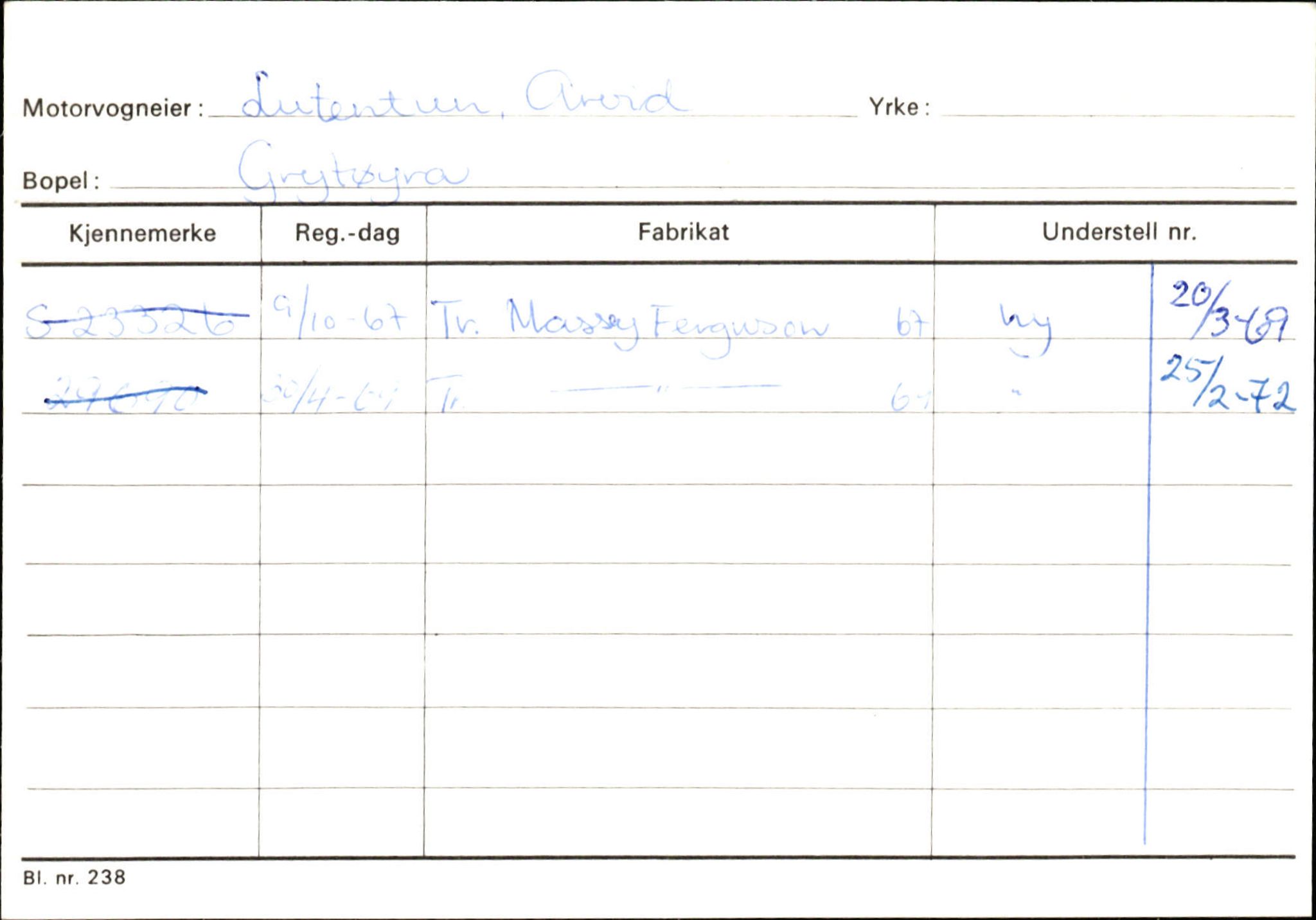 Statens vegvesen, Sogn og Fjordane vegkontor, AV/SAB-A-5301/4/F/L0132: Eigarregister Askvoll A-Å. Balestrand A-Å, 1945-1975, p. 804