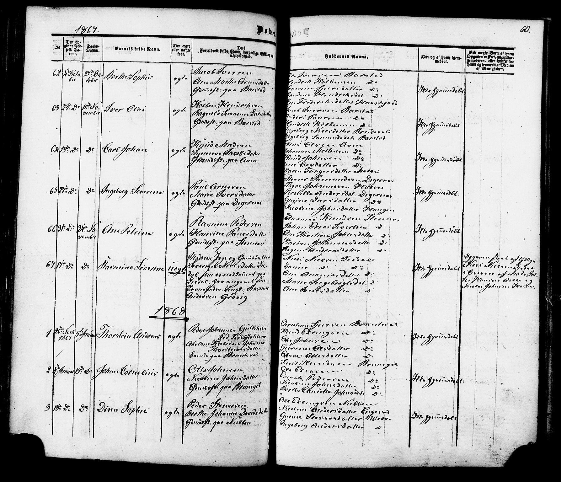 Ministerialprotokoller, klokkerbøker og fødselsregistre - Møre og Romsdal, AV/SAT-A-1454/513/L0175: Parish register (official) no. 513A02, 1856-1877, p. 60