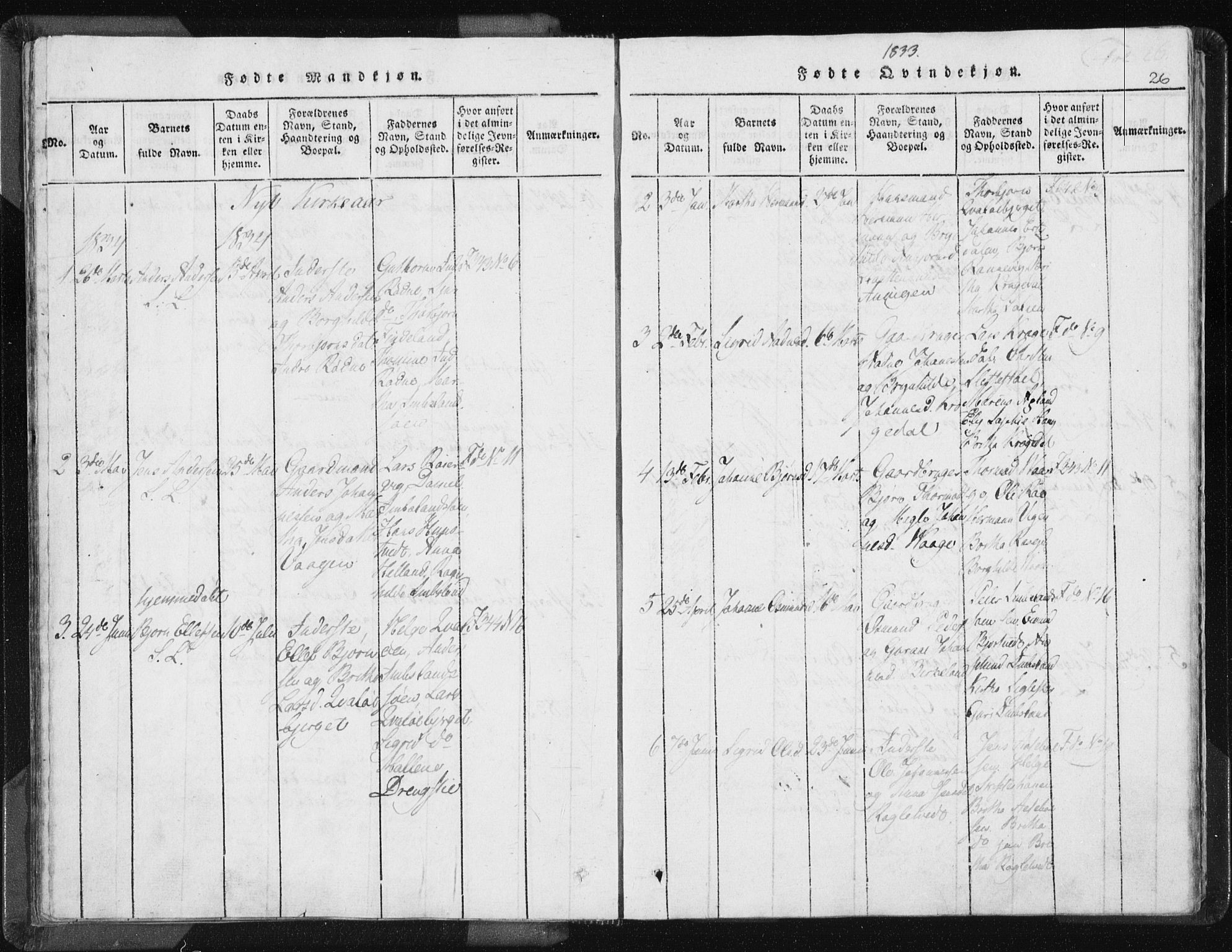 Vikedal sokneprestkontor, SAST/A-101840/01/IV: Parish register (official) no. A 5, 1817-1850, p. 26