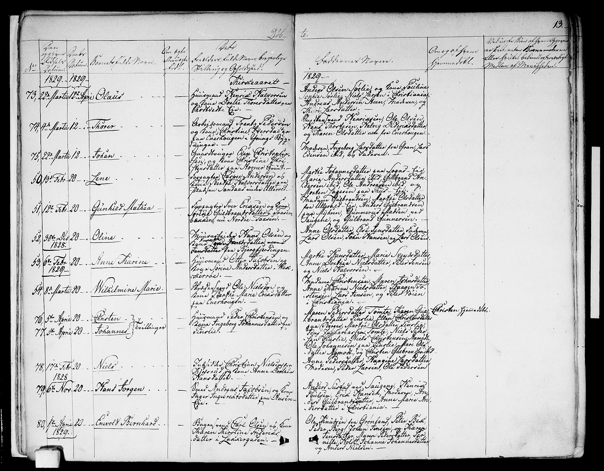 Aker prestekontor kirkebøker, AV/SAO-A-10861/F/L0013: Parish register (official) no. 13, 1828-1837, p. 13