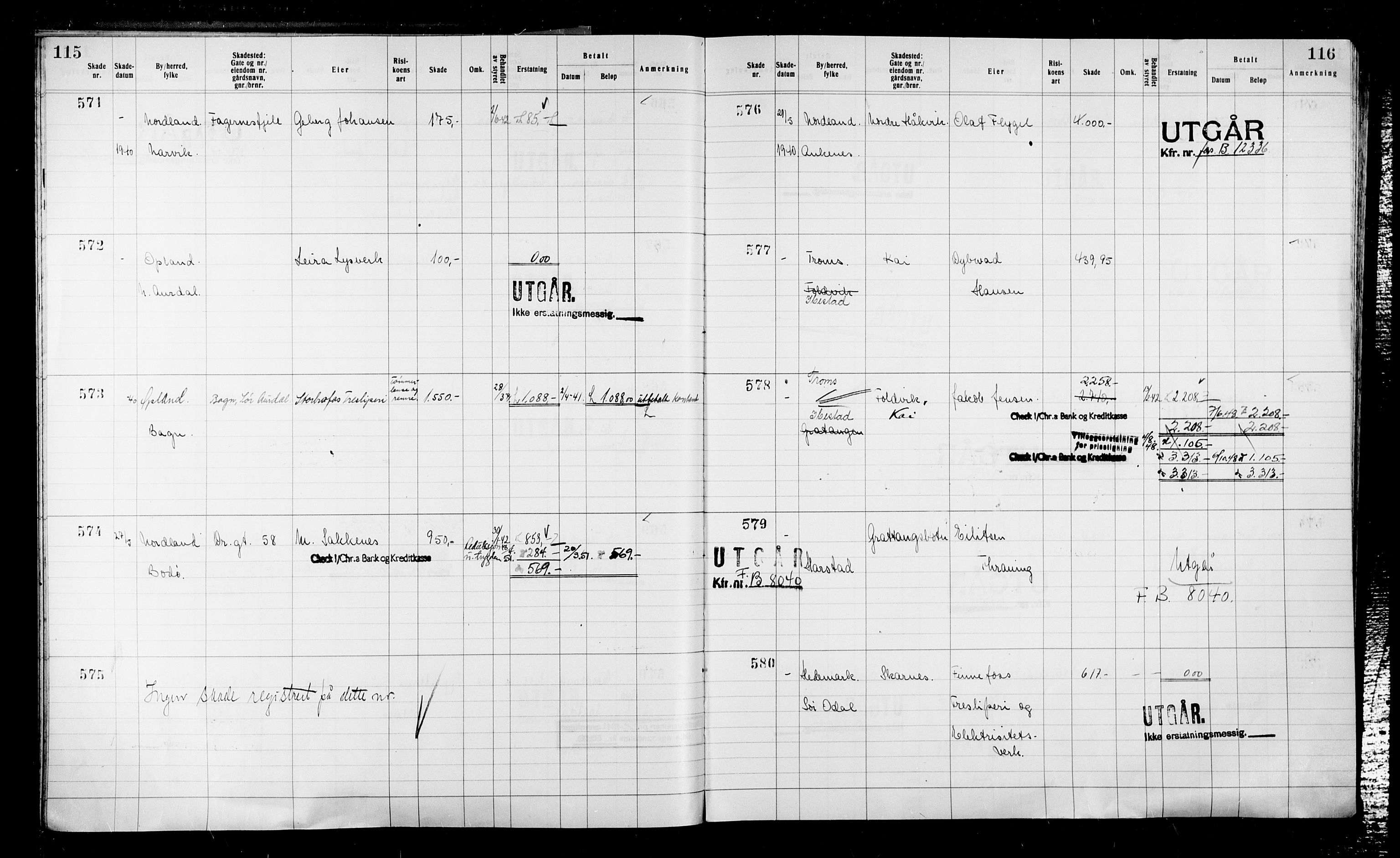 Krigsskadetrygdene for bygninger og løsøre, RA/S-1548/V/L0043: Bygning, ikke trygdet., 1940-1945, p. 115-116