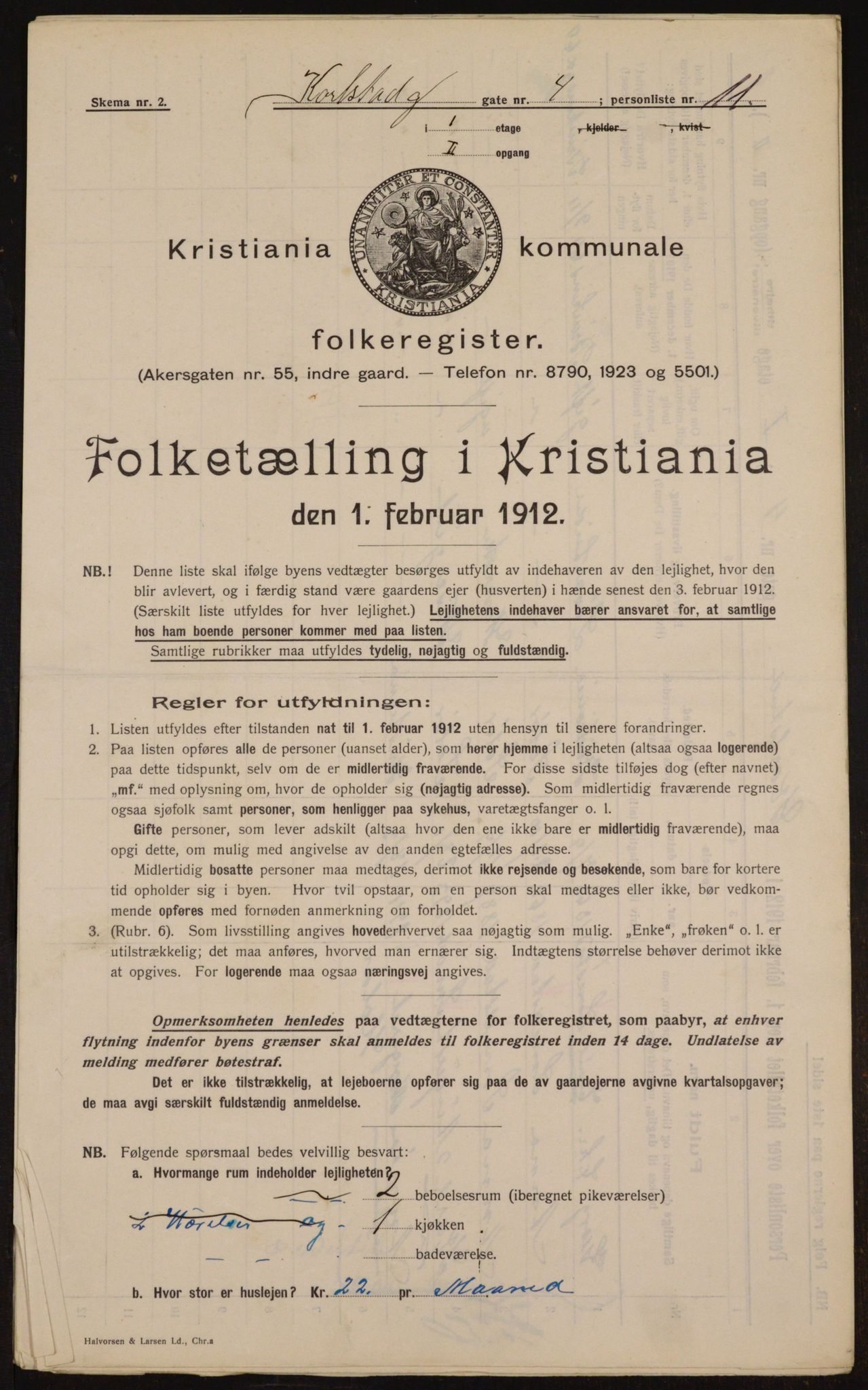 OBA, Municipal Census 1912 for Kristiania, 1912, p. 49277
