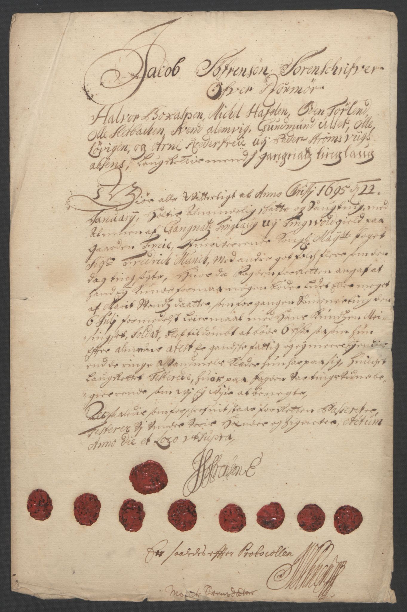 Rentekammeret inntil 1814, Reviderte regnskaper, Fogderegnskap, AV/RA-EA-4092/R56/L3736: Fogderegnskap Nordmøre, 1694-1696, p. 131