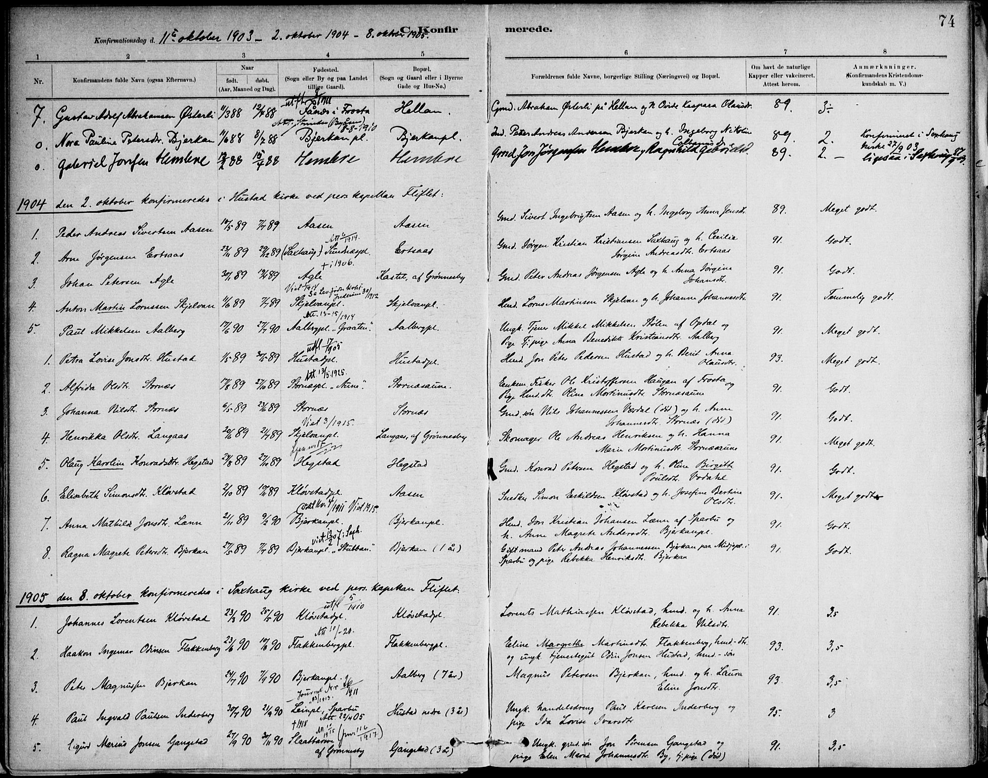 Ministerialprotokoller, klokkerbøker og fødselsregistre - Nord-Trøndelag, AV/SAT-A-1458/732/L0316: Parish register (official) no. 732A01, 1879-1921, p. 74