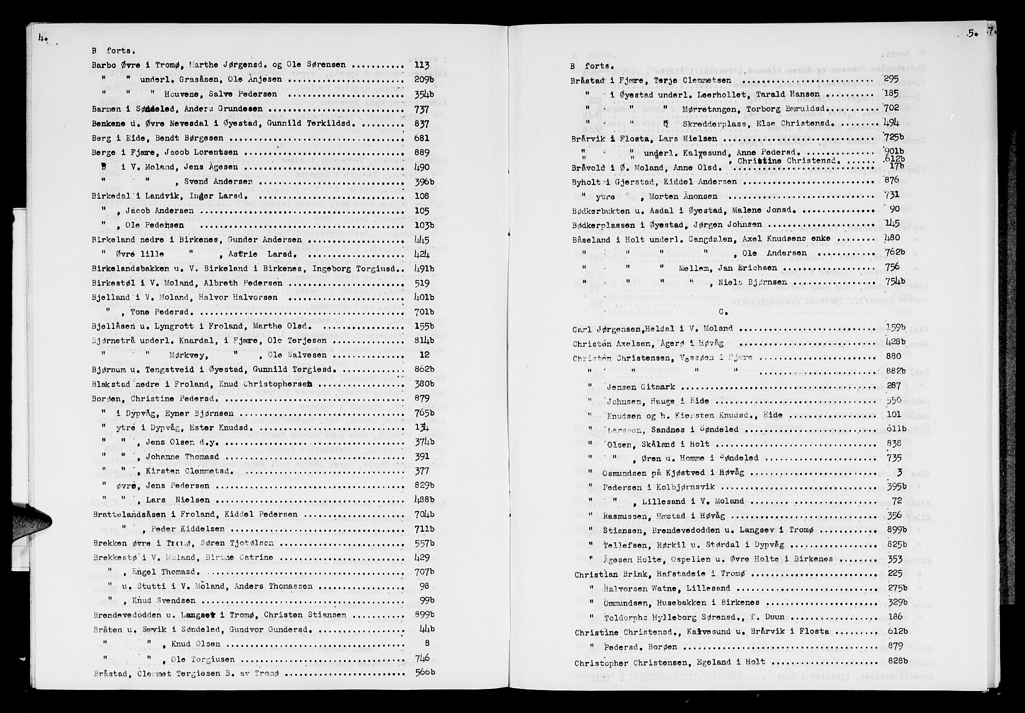 Nedenes sorenskriveri før 1824, AV/SAK-1221-0007/H/Hc/L0040: Skifteprotokoll med register nr 27, 1788-1791, p. 4-5