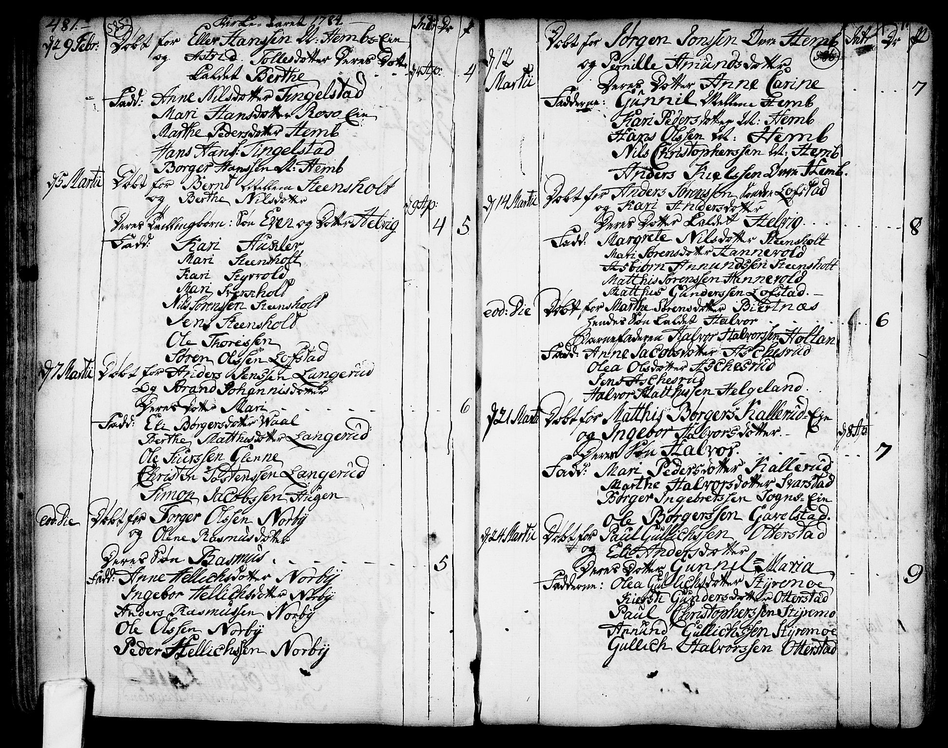 Lardal kirkebøker, AV/SAKO-A-350/F/Fa/L0003: Parish register (official) no. I 3, 1733-1815, p. 585-586