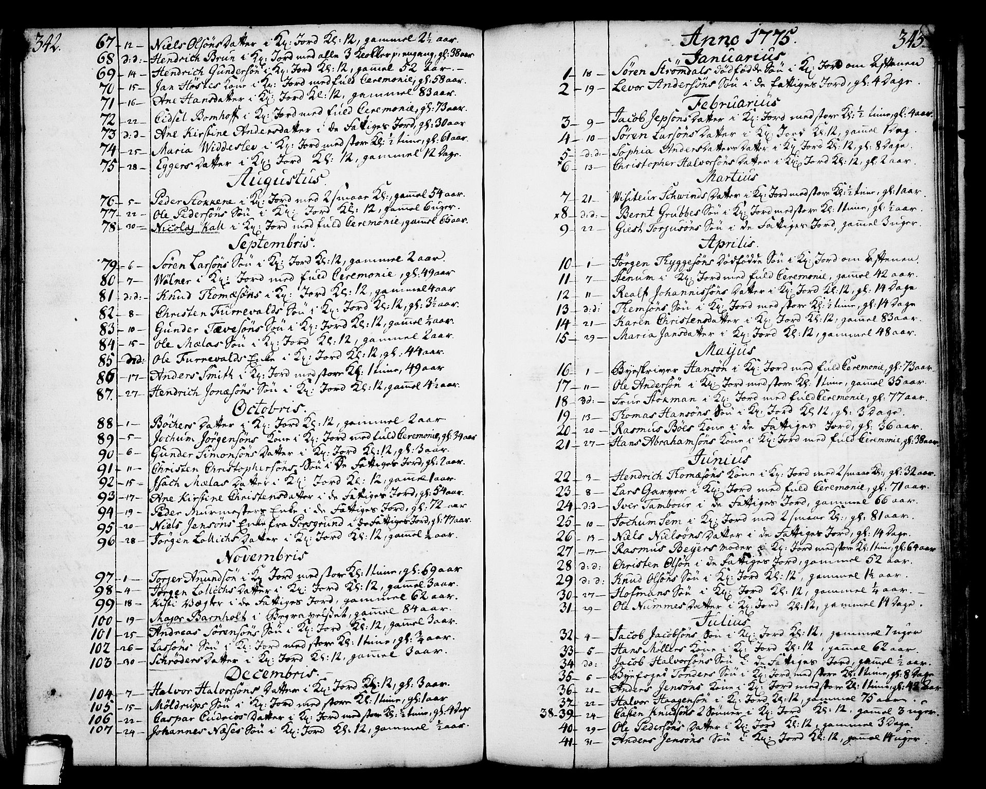 Skien kirkebøker, SAKO/A-302/F/Fa/L0003: Parish register (official) no. 3, 1755-1791, p. 342-343