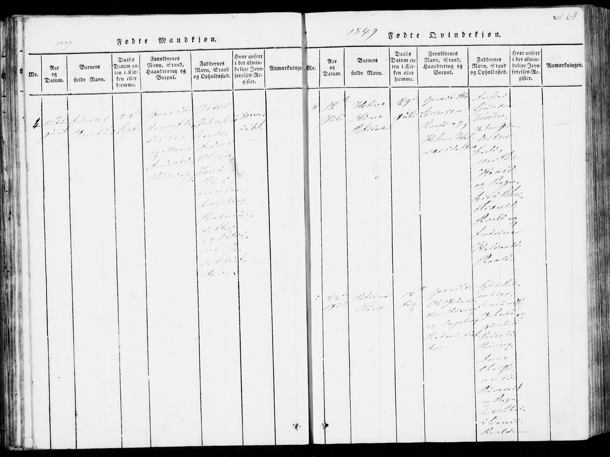 Ministerialprotokoller, klokkerbøker og fødselsregistre - Møre og Romsdal, SAT/A-1454/537/L0517: Parish register (official) no. 537A01, 1818-1862, p. 64