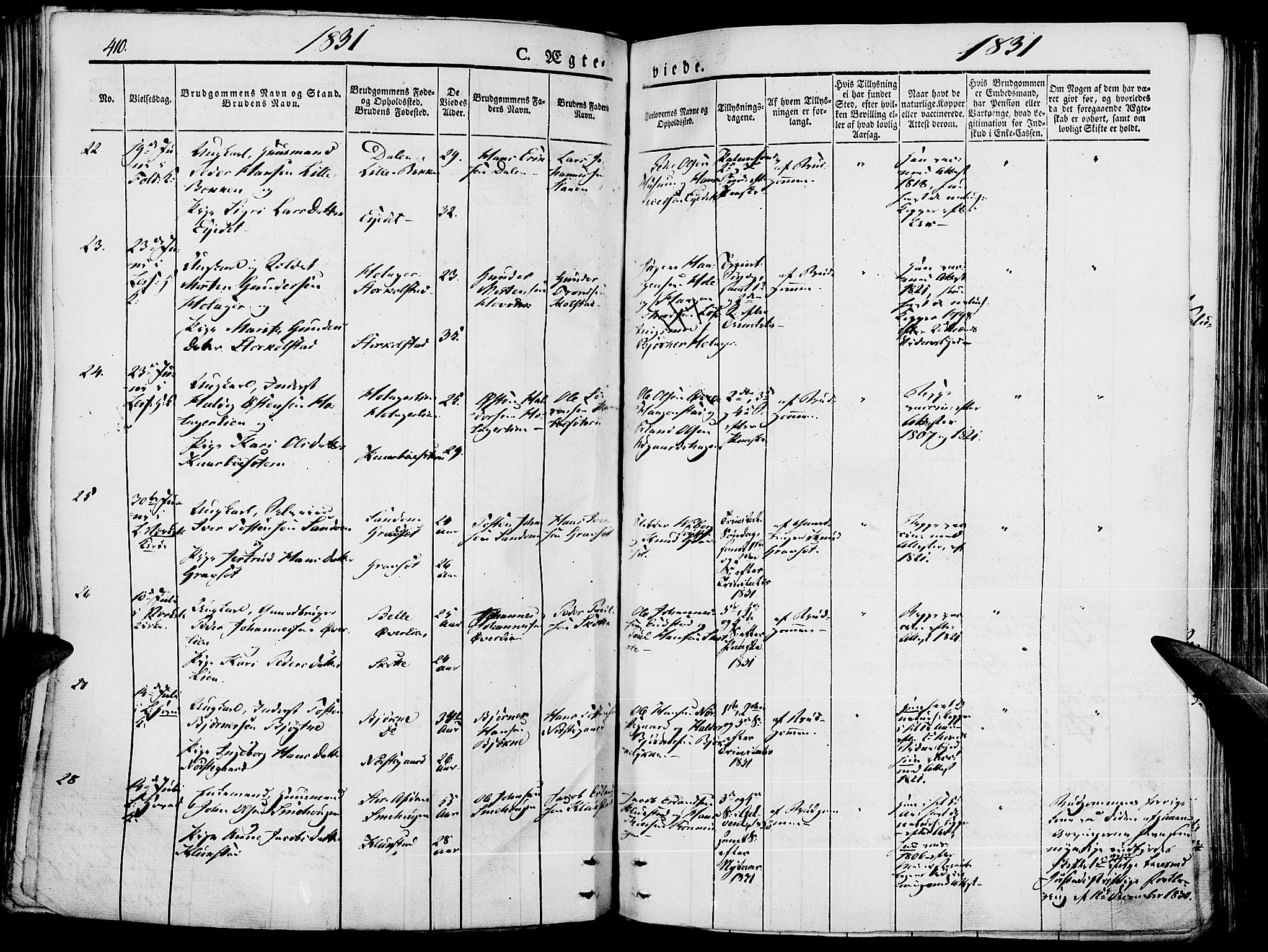 Lesja prestekontor, AV/SAH-PREST-068/H/Ha/Haa/L0005: Parish register (official) no. 5, 1830-1842, p. 410