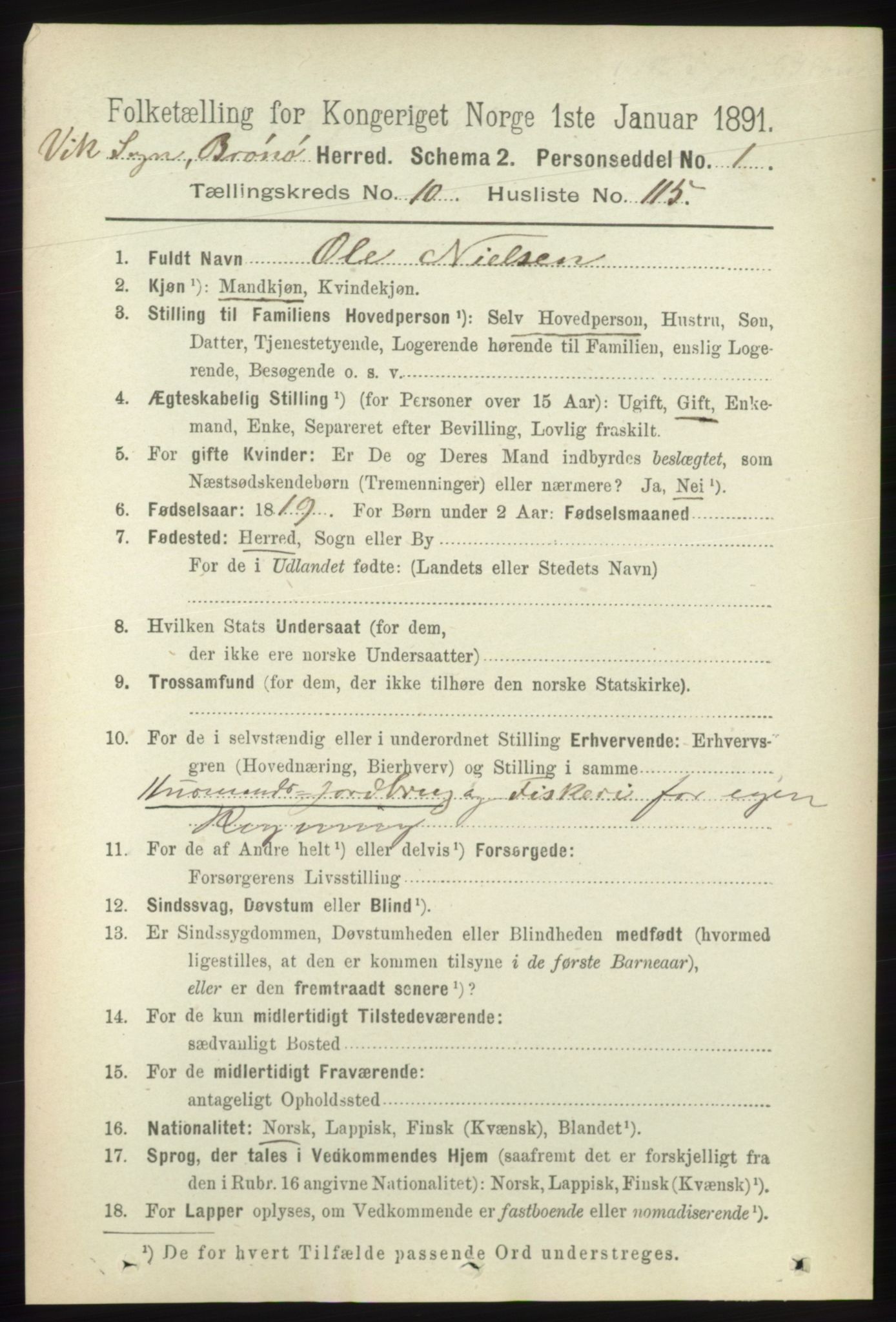 RA, 1891 census for 1814 Brønnøy, 1891, p. 6502