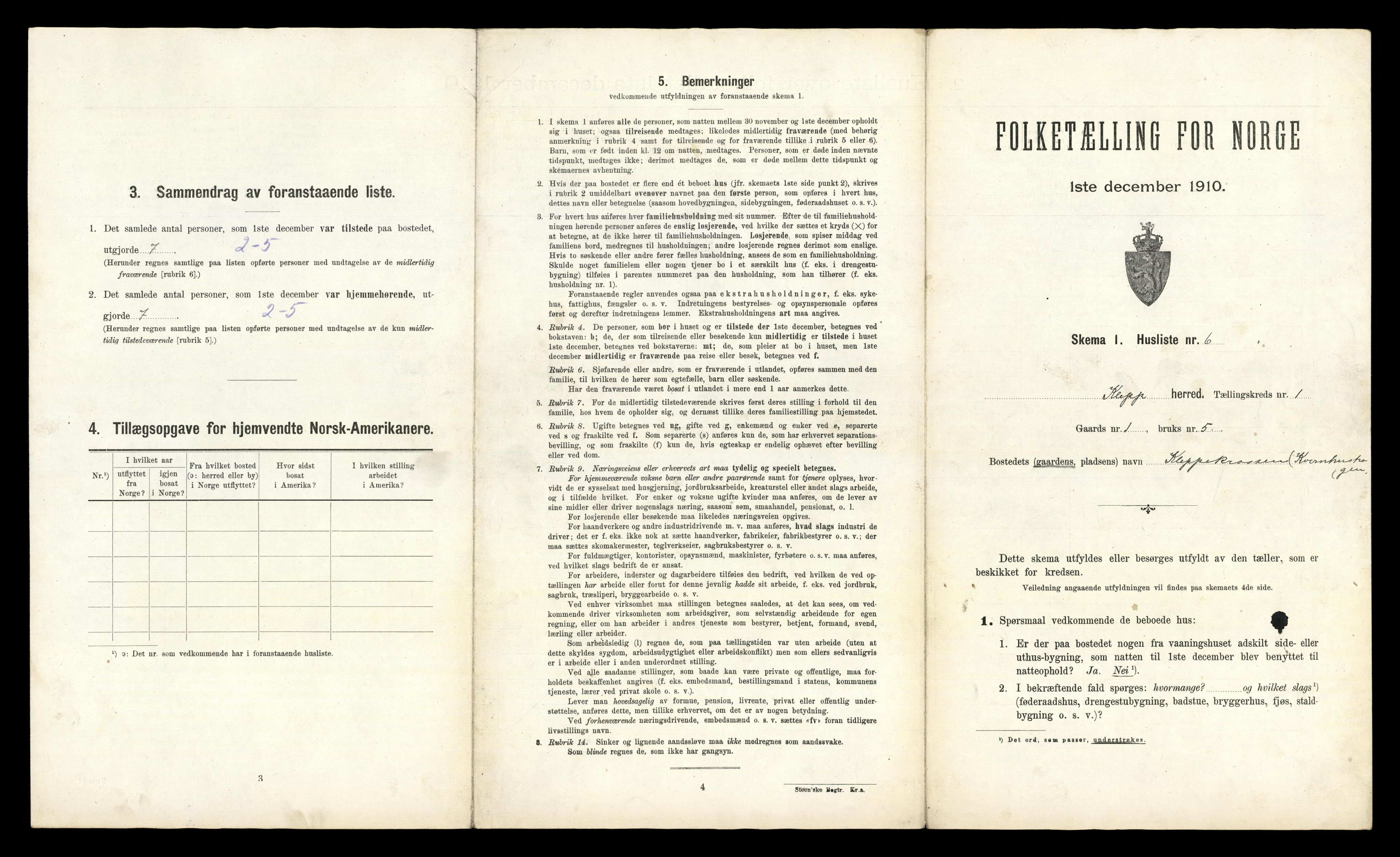 RA, 1910 census for Klepp, 1910, p. 39