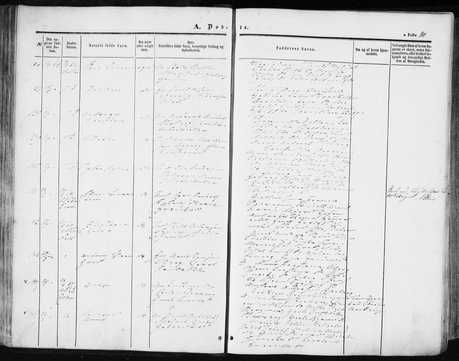 Ministerialprotokoller, klokkerbøker og fødselsregistre - Sør-Trøndelag, AV/SAT-A-1456/634/L0531: Parish register (official) no. 634A07, 1861-1870, p. 90