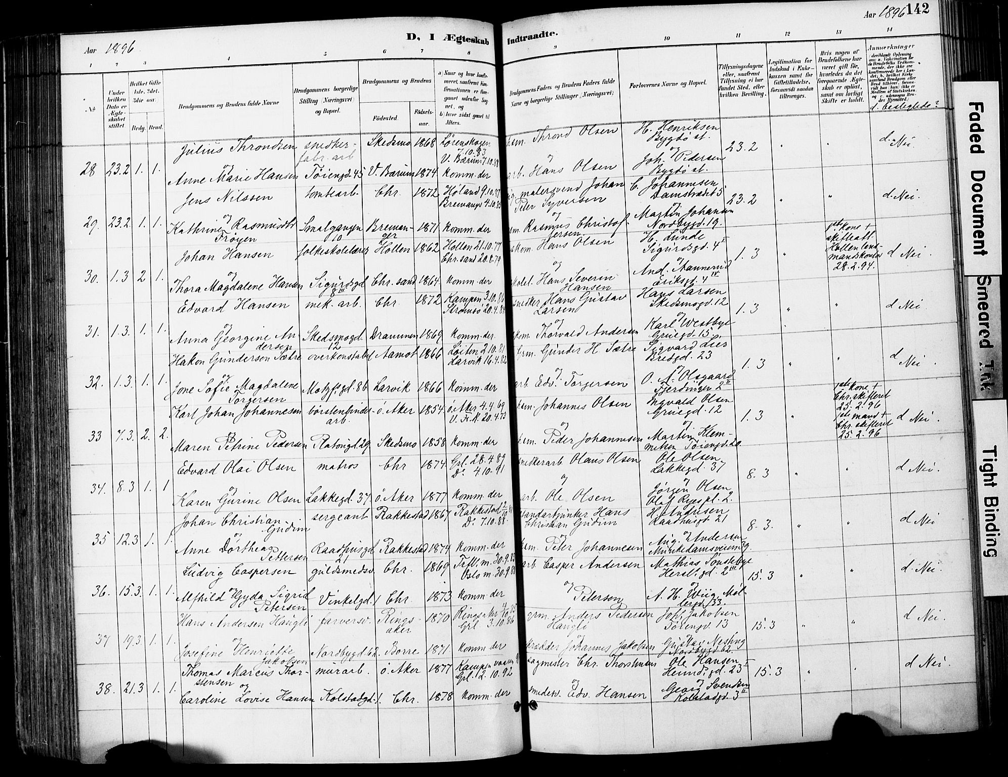 Grønland prestekontor Kirkebøker, SAO/A-10848/F/Fa/L0013: Parish register (official) no. 13, 1887-1906, p. 142