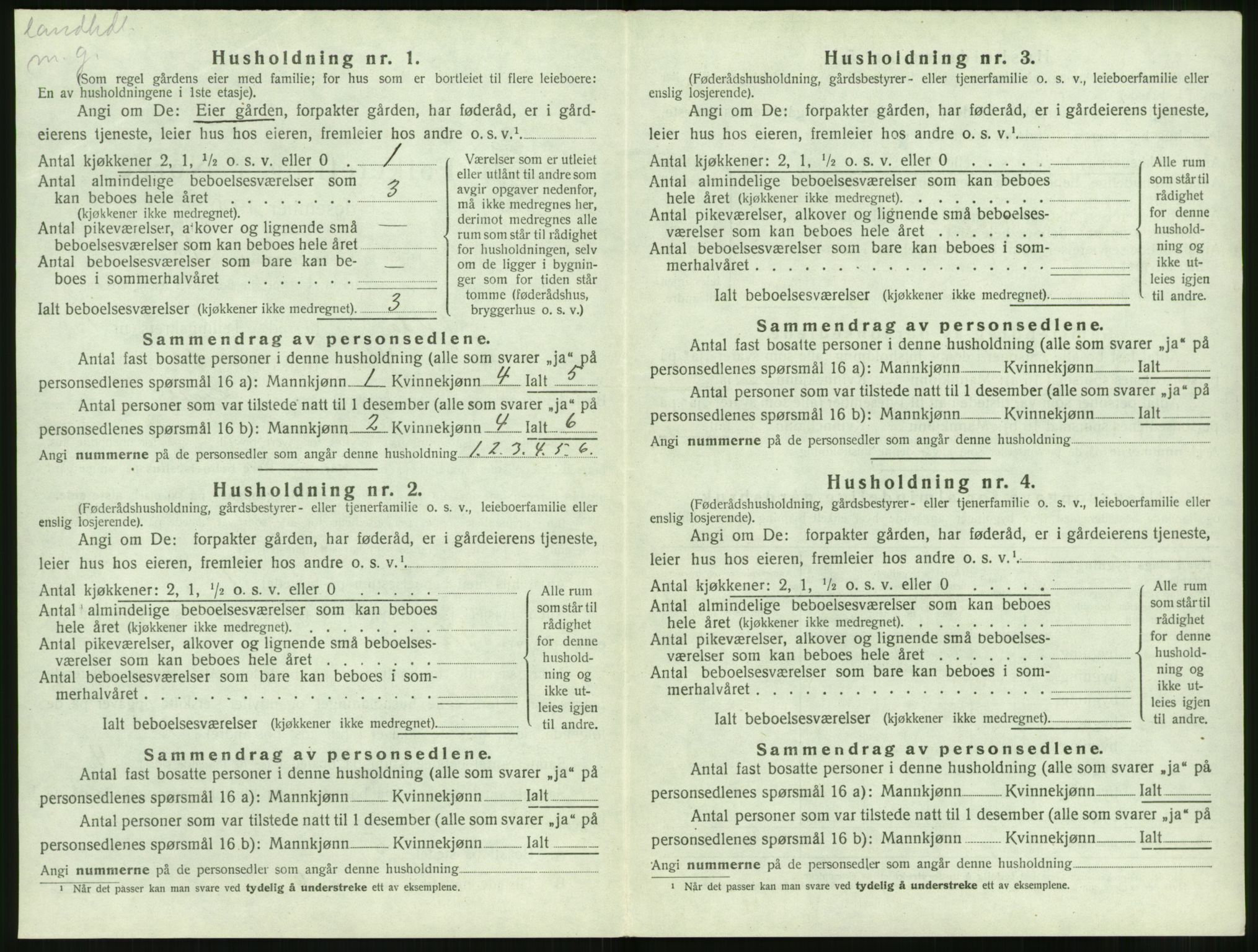 SAT, 1920 census for Volda, 1920, p. 1083