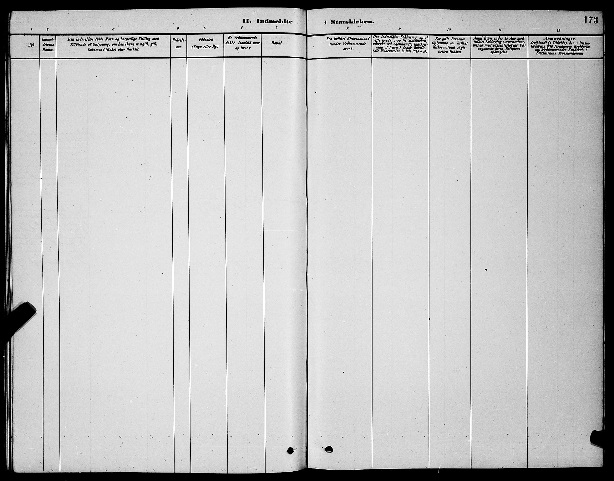 Sand/Bjarkøy sokneprestkontor, AV/SATØ-S-0811/I/Ia/Iab/L0002klokker: Parish register (copy) no. 2, 1878-1890, p. 173