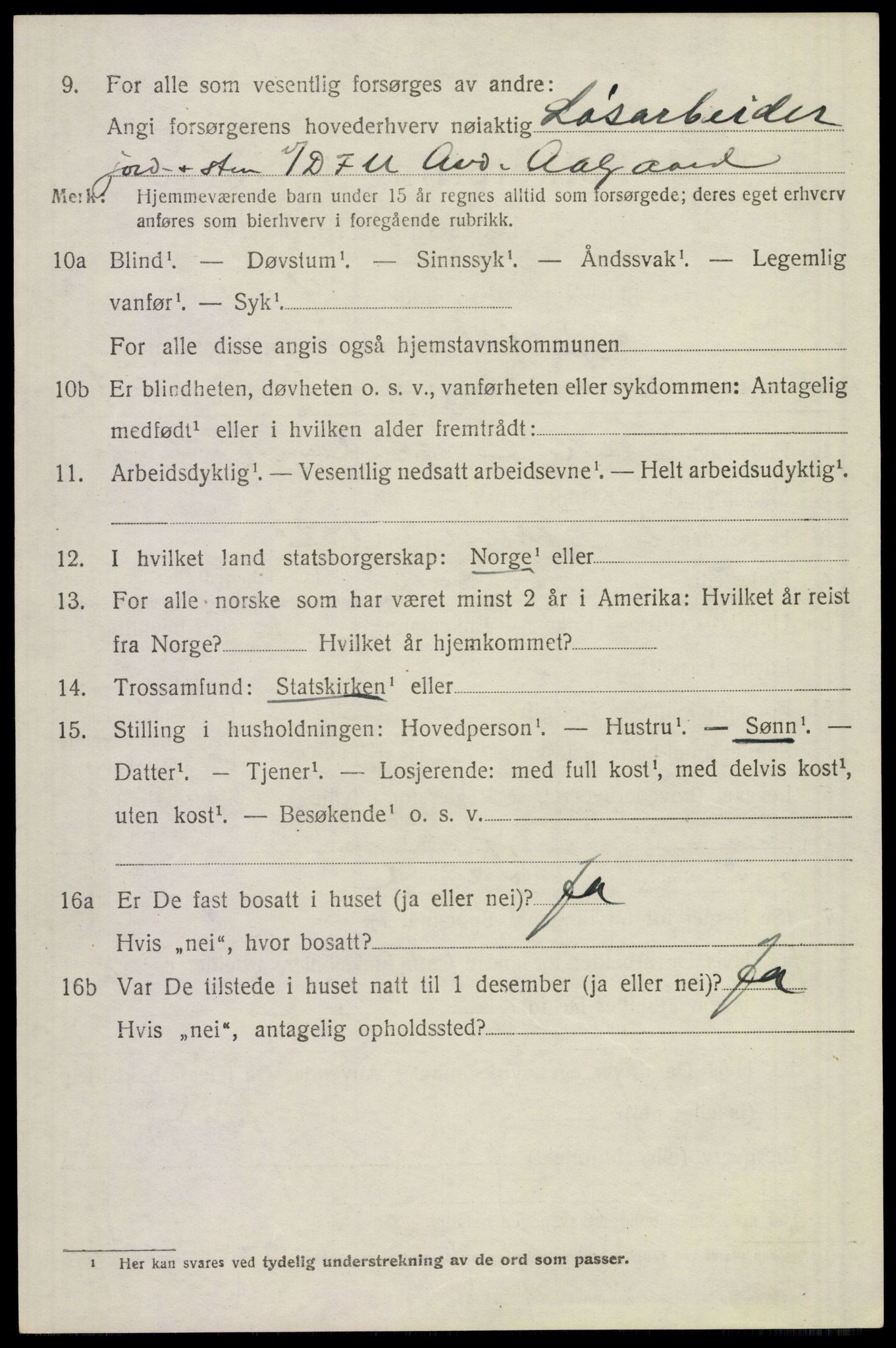 SAST, 1920 census for Gjesdal, 1920, p. 1741