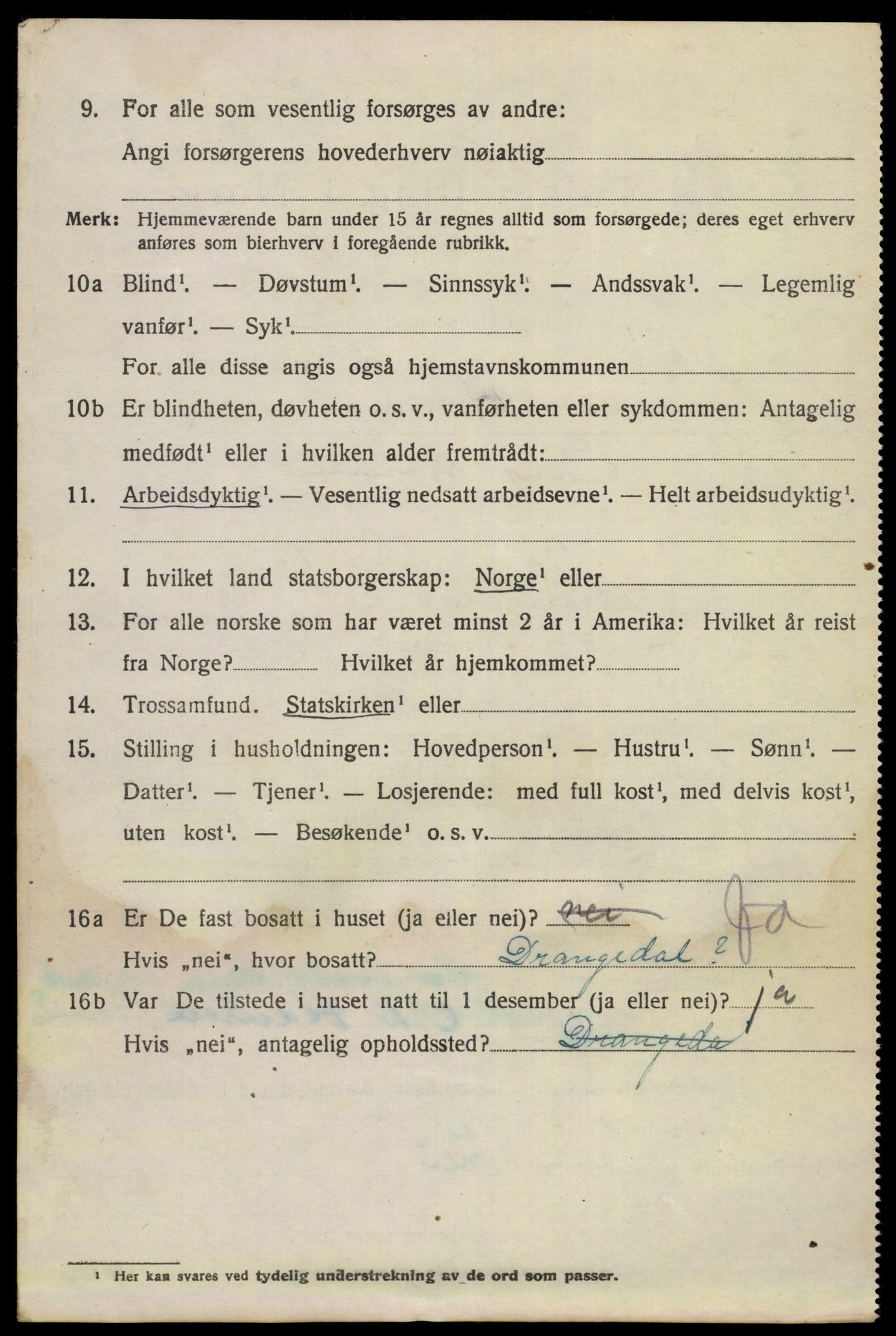 SAKO, 1920 census for Bamble, 1920, p. 4446