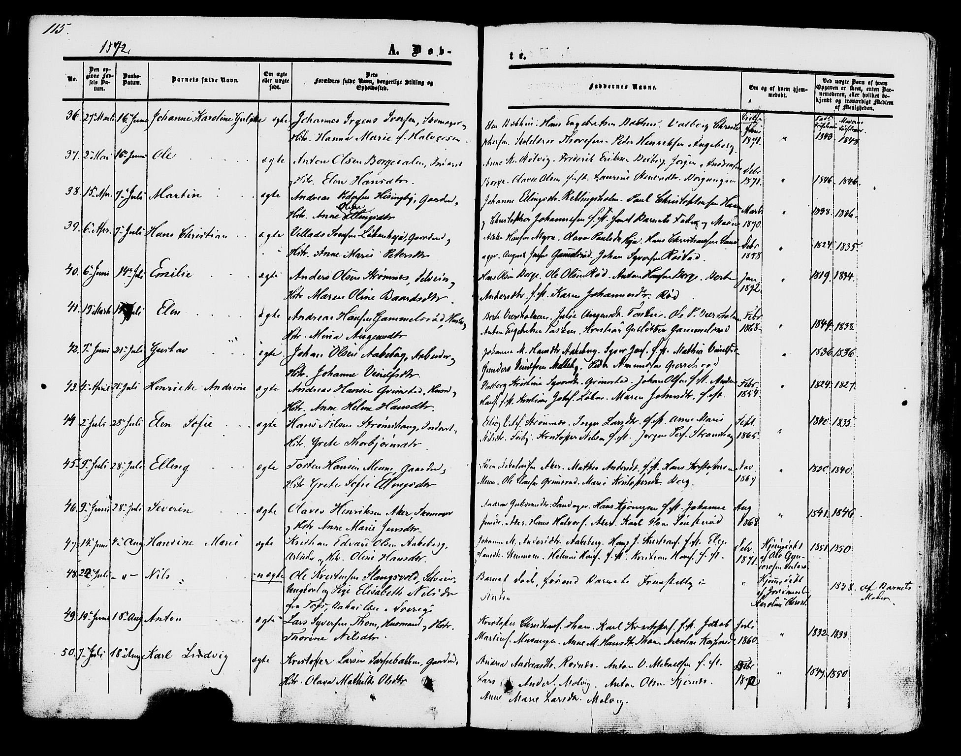 Råde prestekontor kirkebøker, AV/SAO-A-2009/F/Fa/L0006: Parish register (official) no. 6, 1854-1877, p. 115