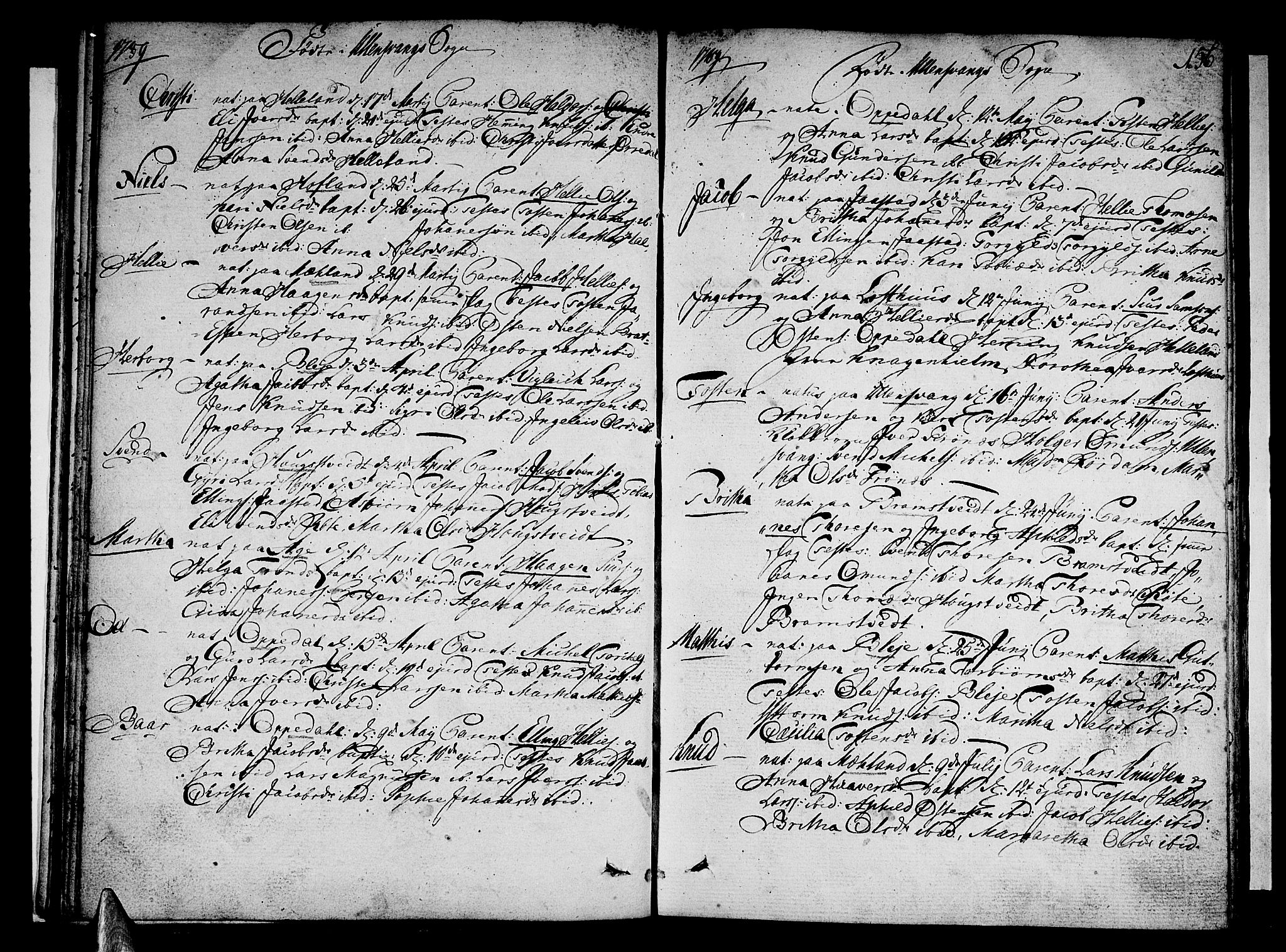 Ullensvang sokneprestembete, AV/SAB-A-78701/H/Haa: Parish register (official) no. A 7 /1, 1788-1804, p. 155-156