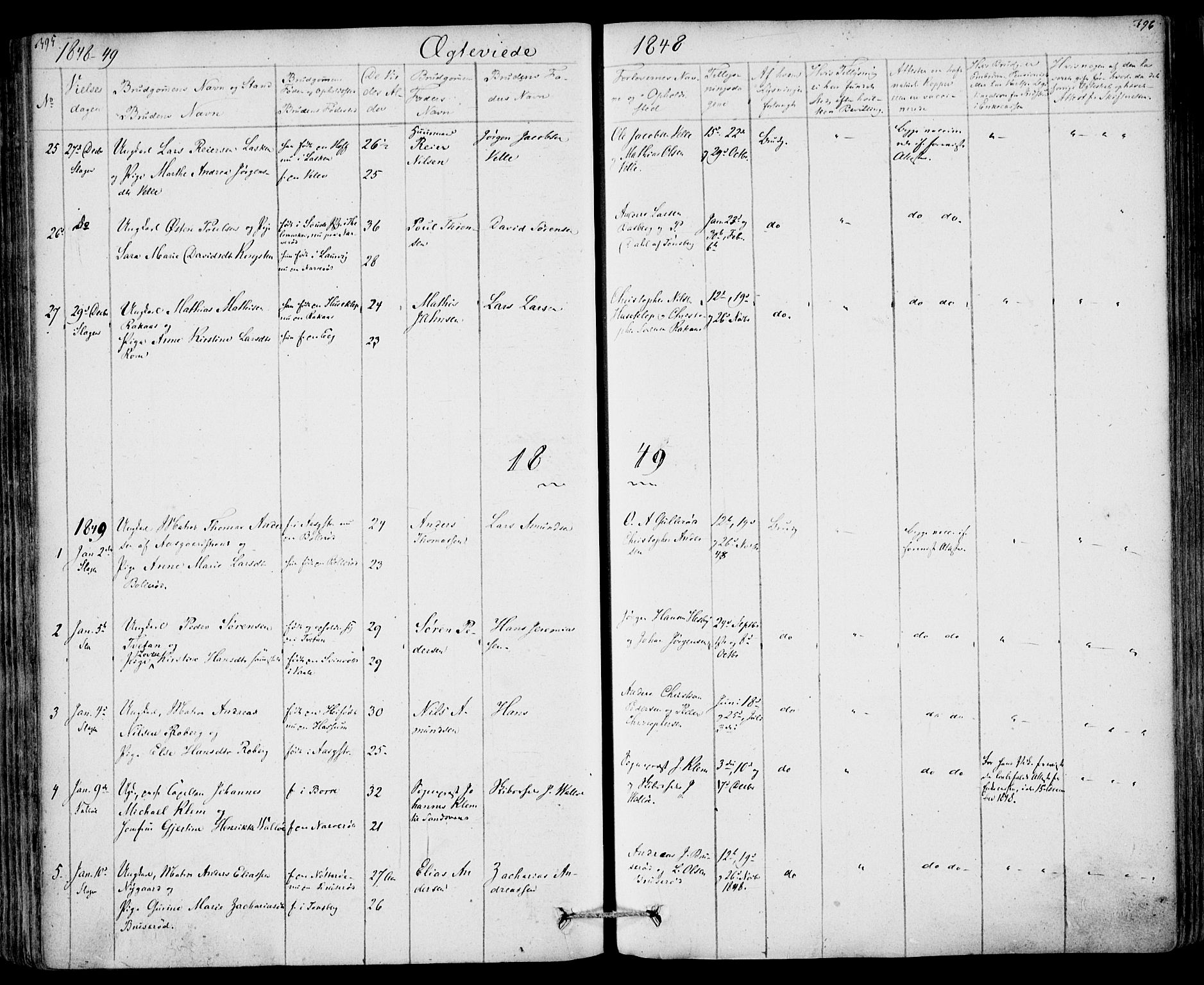 Sem kirkebøker, SAKO/A-5/F/Fa/L0006: Parish register (official) no. I 6, 1843-1855, p. 395-396