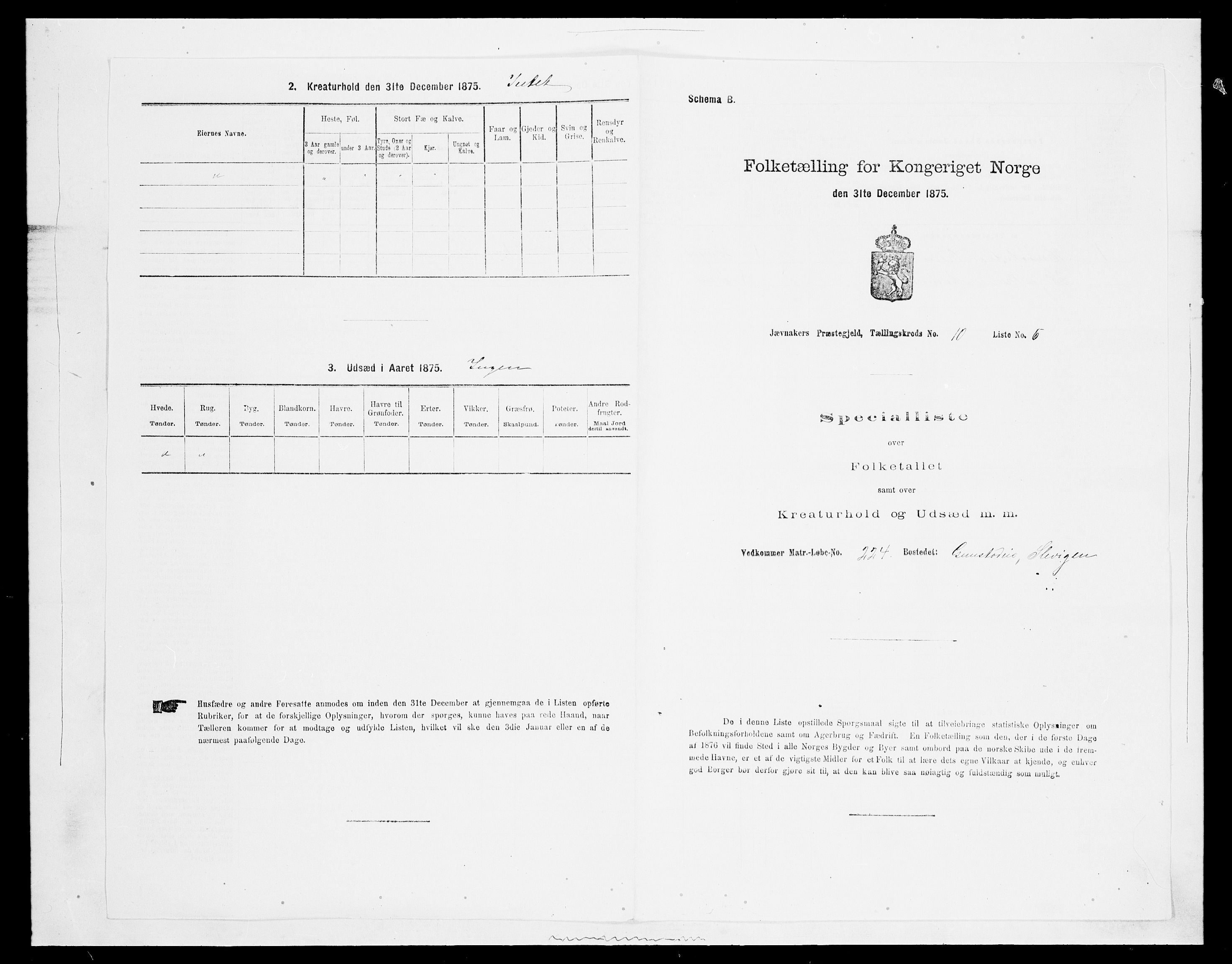 SAH, 1875 census for 0532P Jevnaker, 1875, p. 1716