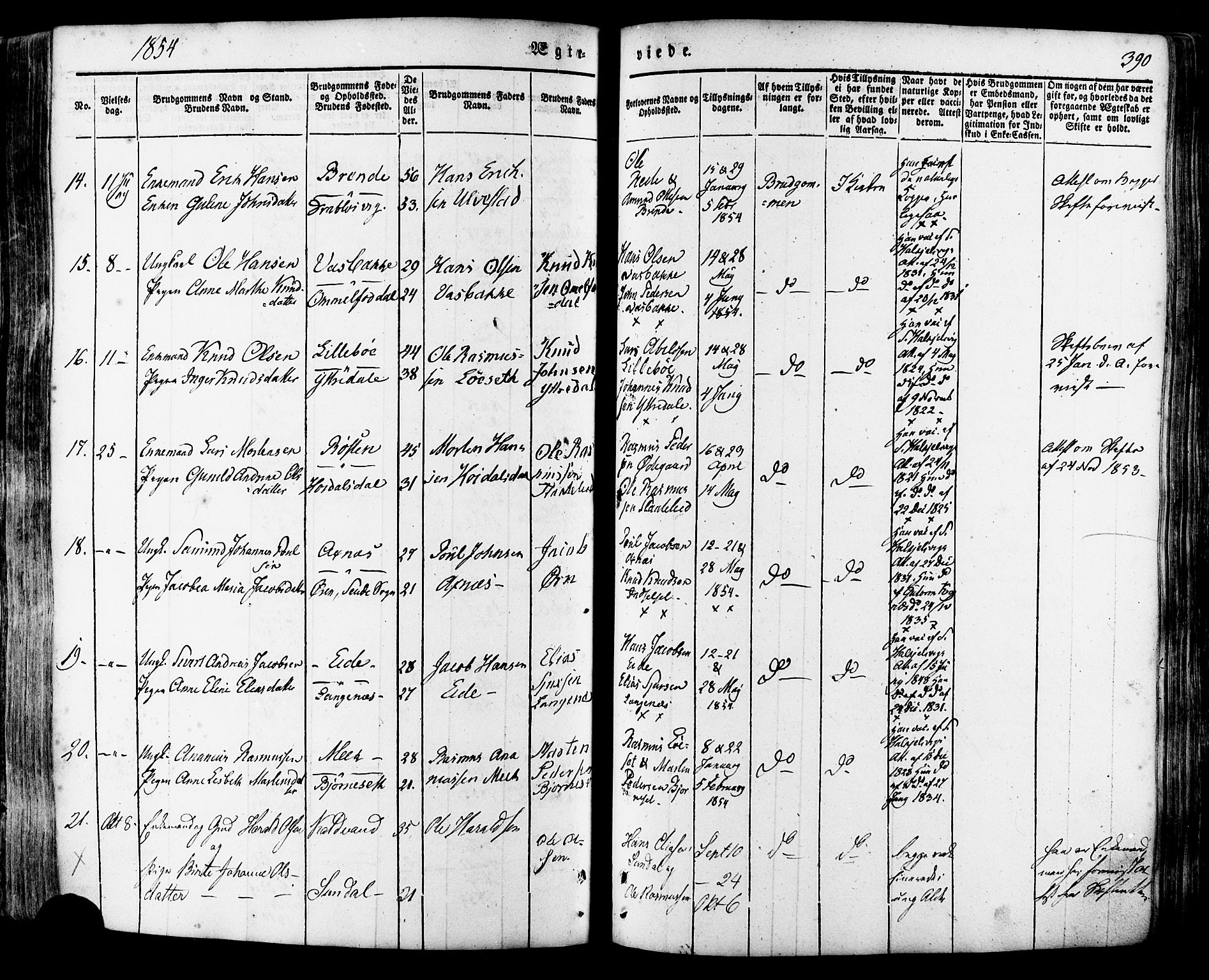 Ministerialprotokoller, klokkerbøker og fødselsregistre - Møre og Romsdal, SAT/A-1454/511/L0140: Parish register (official) no. 511A07, 1851-1878, p. 390