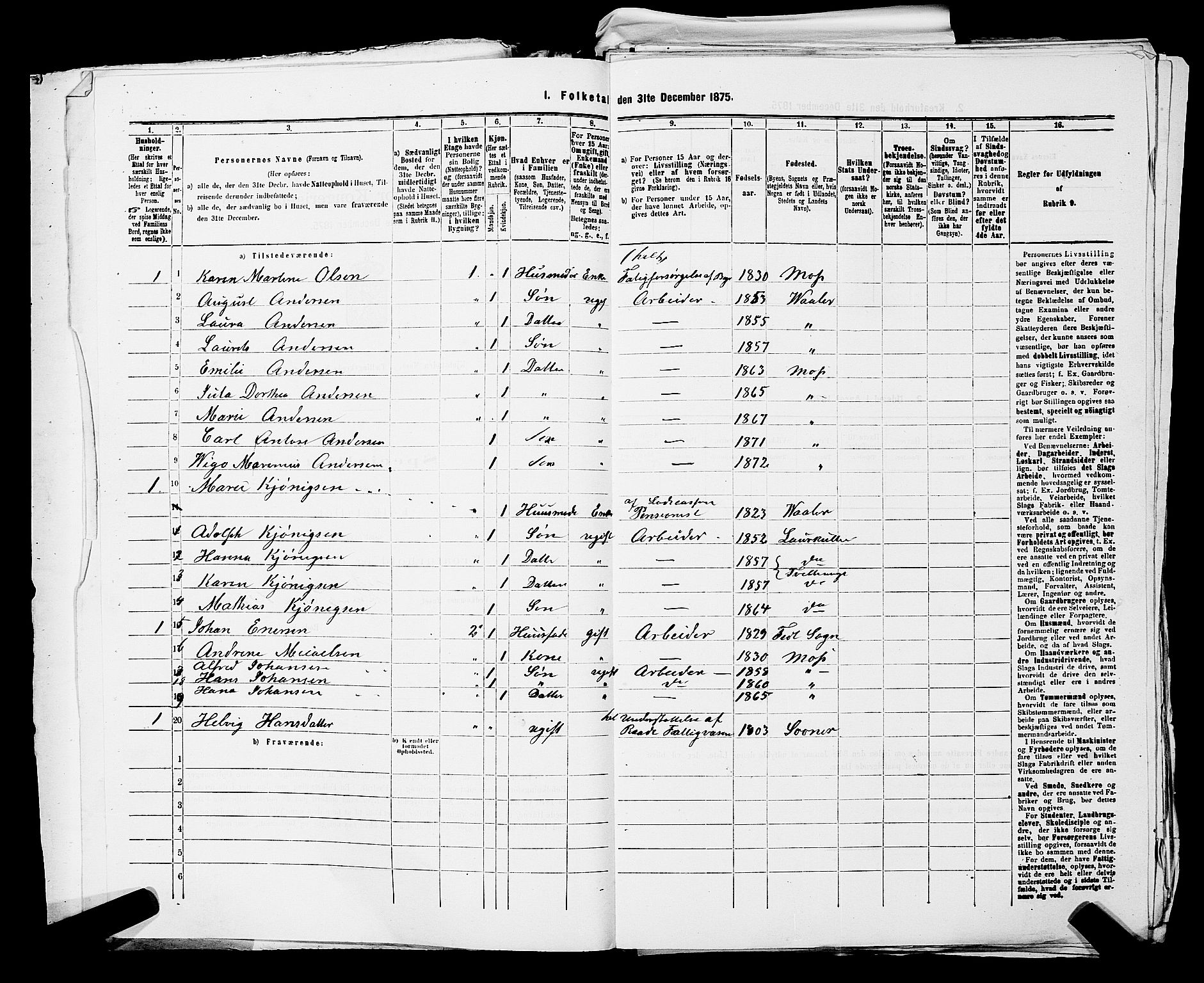 RA, 1875 census for 0104B Moss/Moss, 1875, p. 228