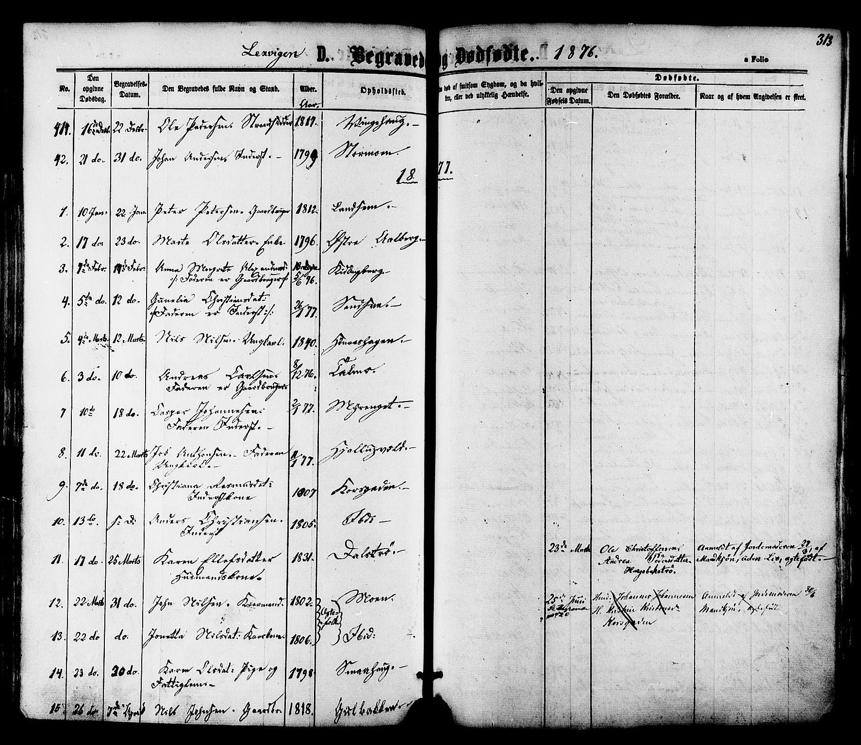 Ministerialprotokoller, klokkerbøker og fødselsregistre - Nord-Trøndelag, SAT/A-1458/701/L0009: Parish register (official) no. 701A09 /1, 1864-1882, p. 313