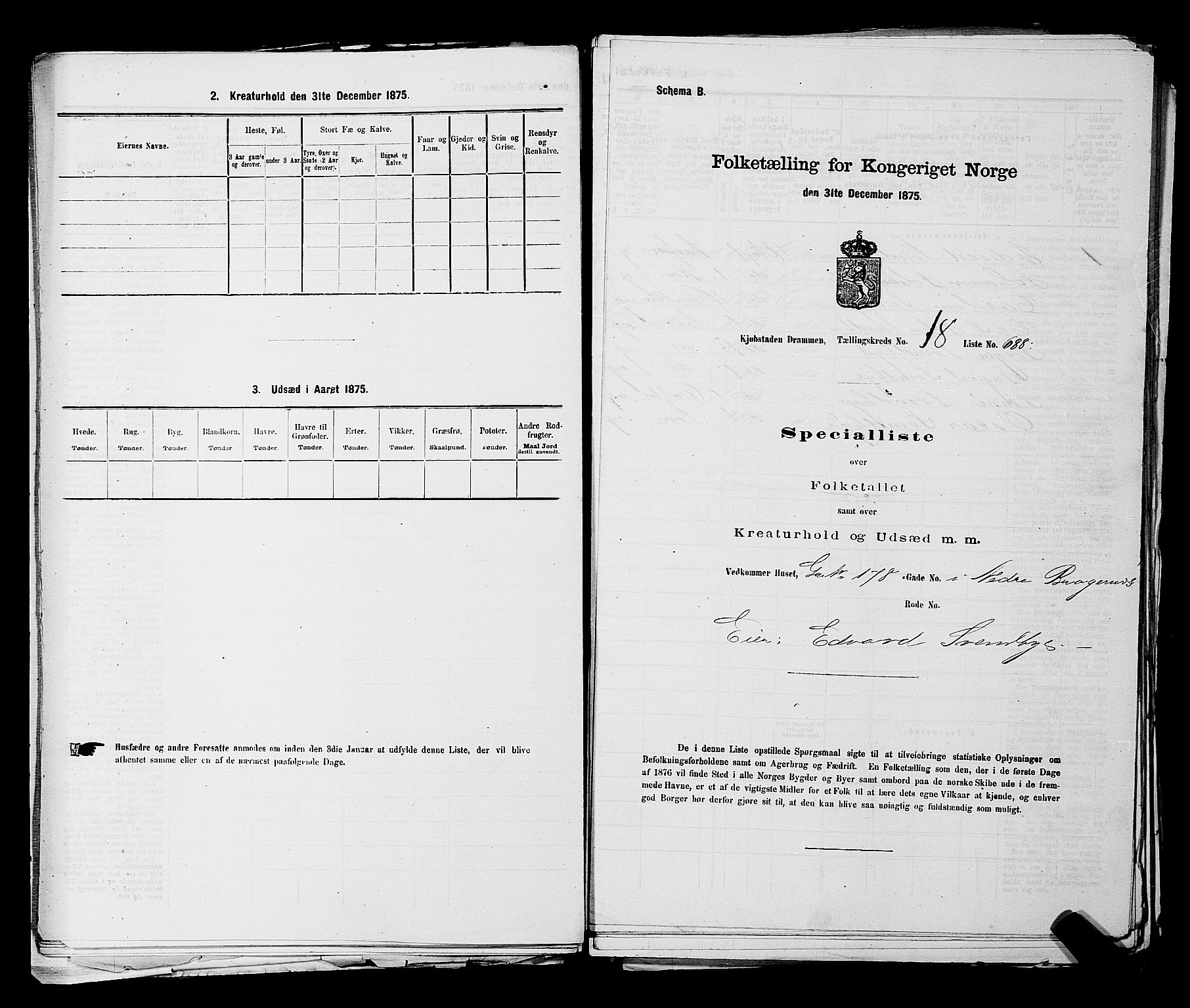 SAKO, 1875 census for 0602 Drammen, 1875, p. 1942