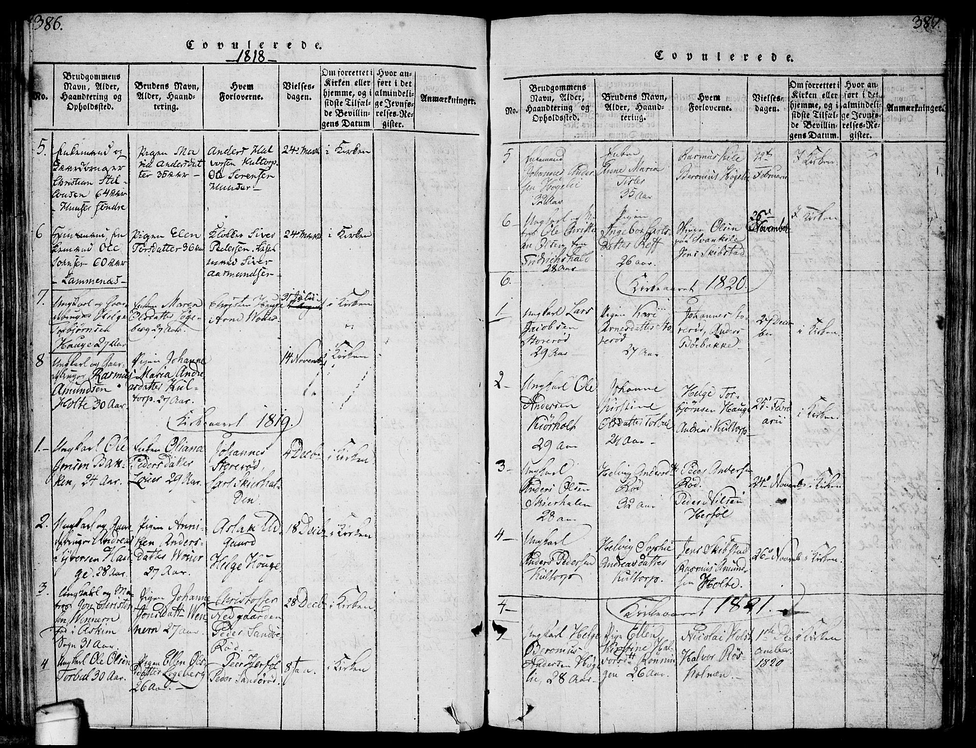 Hvaler prestekontor Kirkebøker, SAO/A-2001/F/Fa/L0005: Parish register (official) no. I 5, 1816-1845, p. 386-387