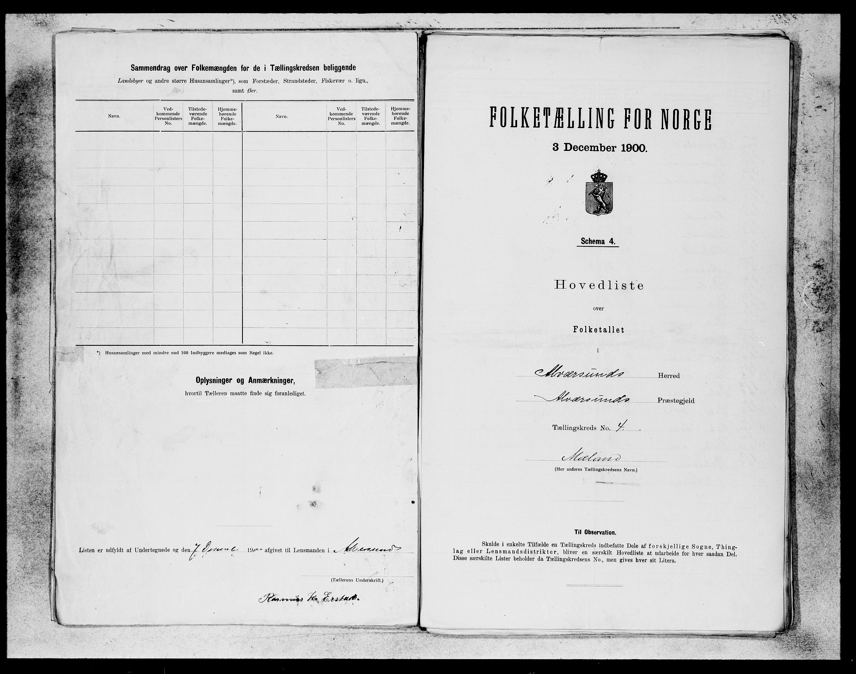 SAB, 1900 census for Alversund, 1900, p. 7