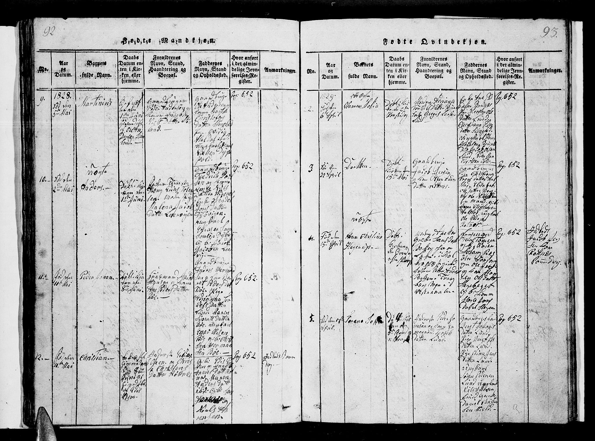 Ministerialprotokoller, klokkerbøker og fødselsregistre - Nordland, SAT/A-1459/855/L0812: Parish register (copy) no. 855C01, 1821-1838, p. 92-93