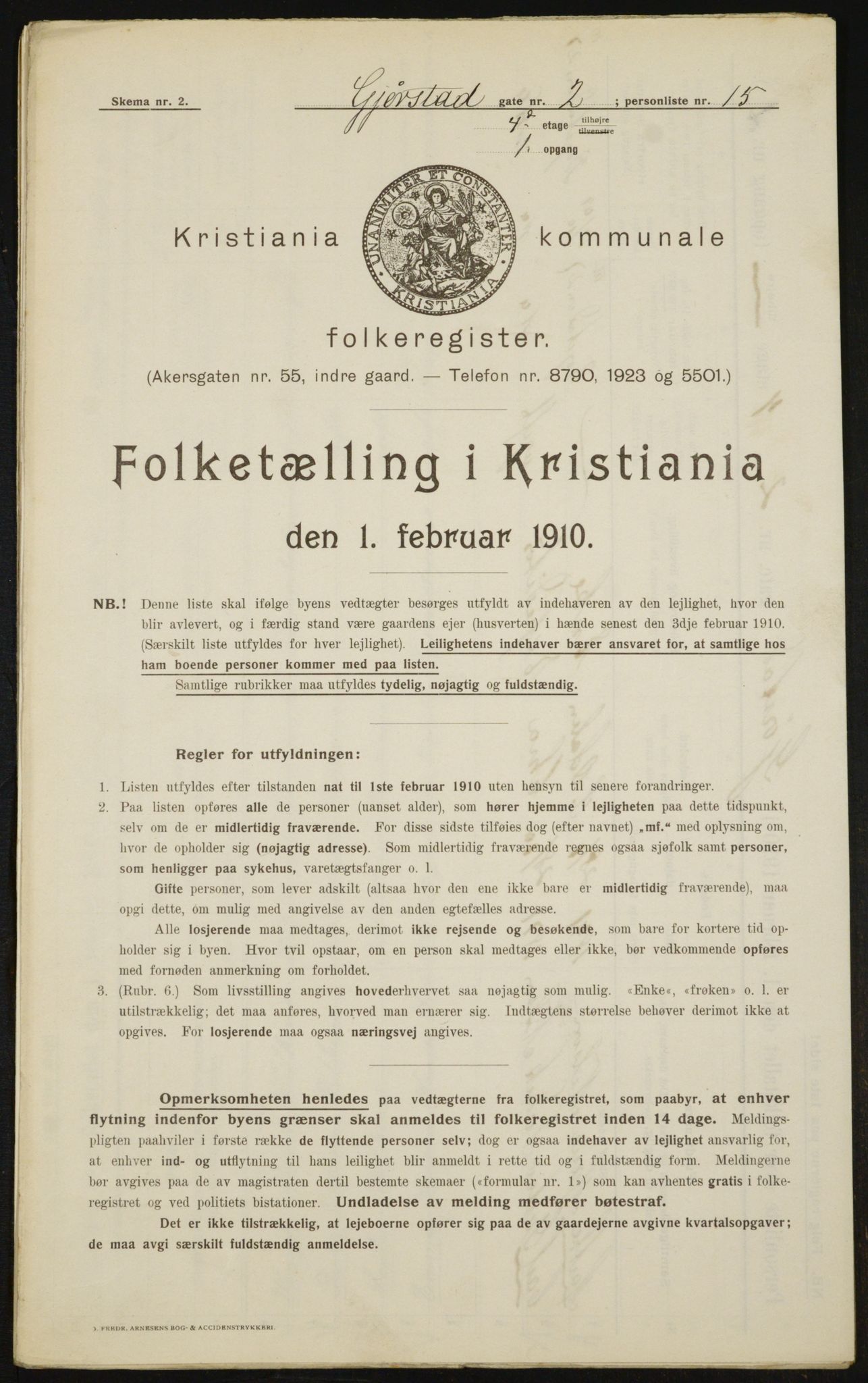 OBA, Municipal Census 1910 for Kristiania, 1910, p. 27843