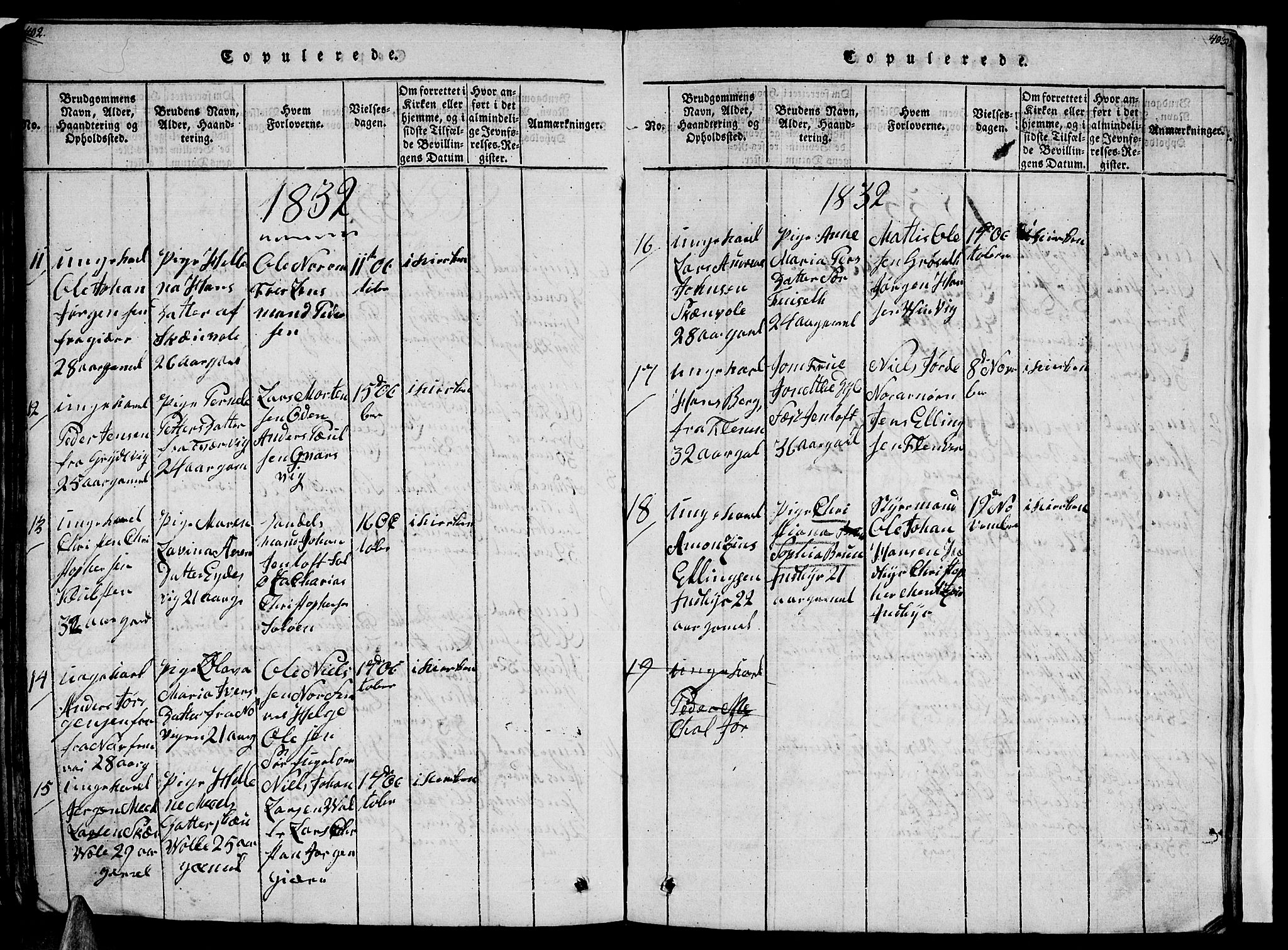 Ministerialprotokoller, klokkerbøker og fødselsregistre - Nordland, AV/SAT-A-1459/805/L0105: Parish register (copy) no. 805C01, 1820-1839, p. 402-403