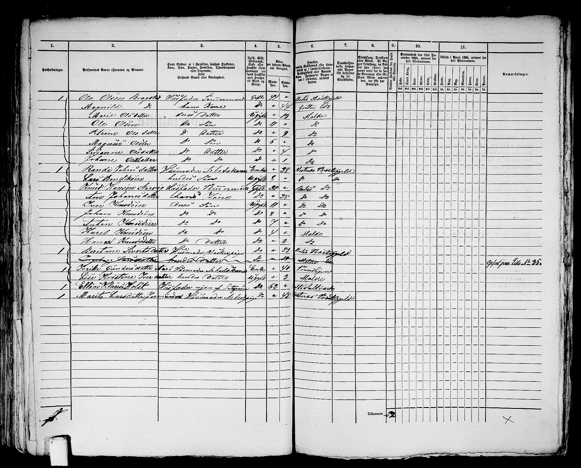 RA, 1865 census for Molde, 1865, p. 133