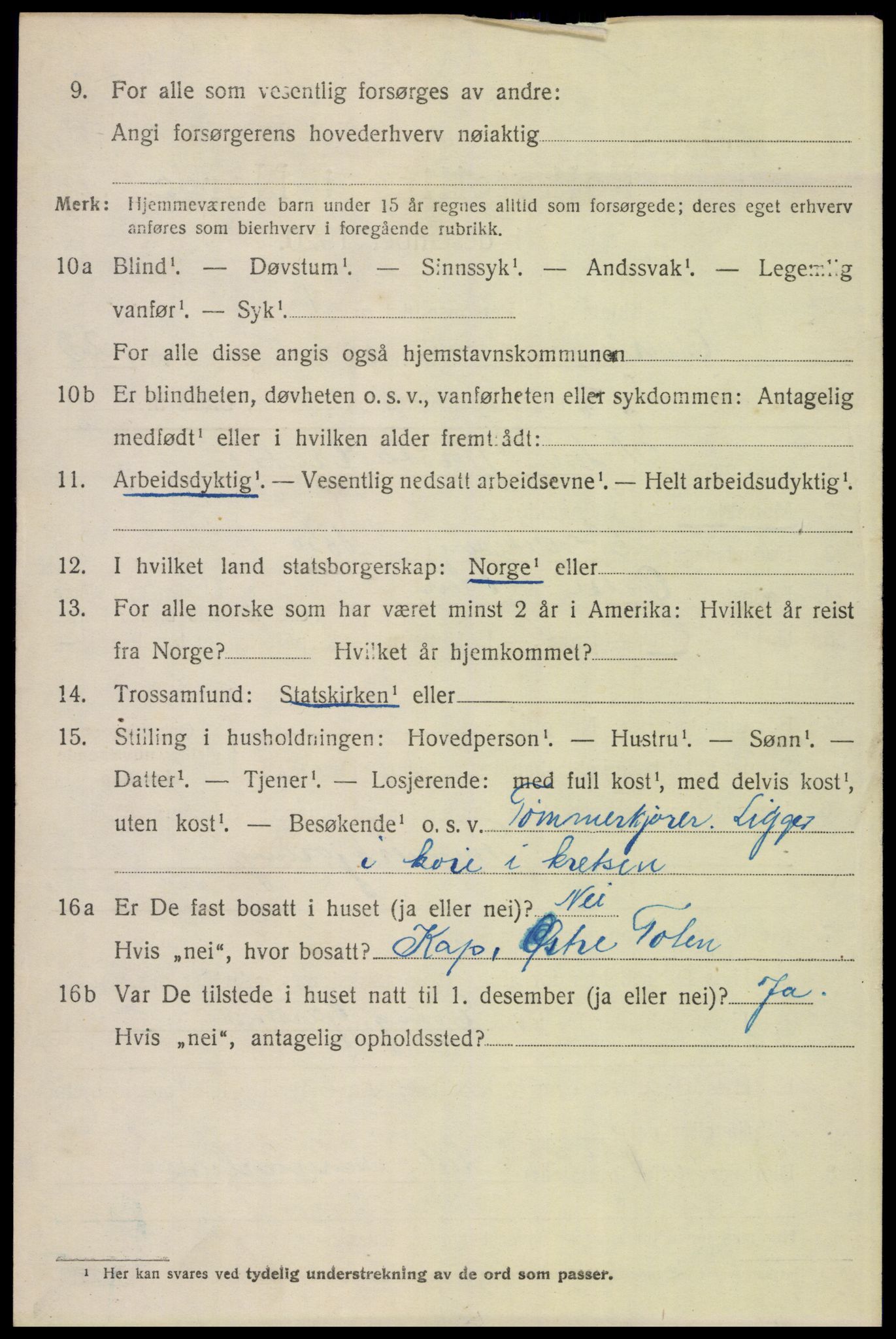 SAH, 1920 census for Elverum, 1920, p. 25509