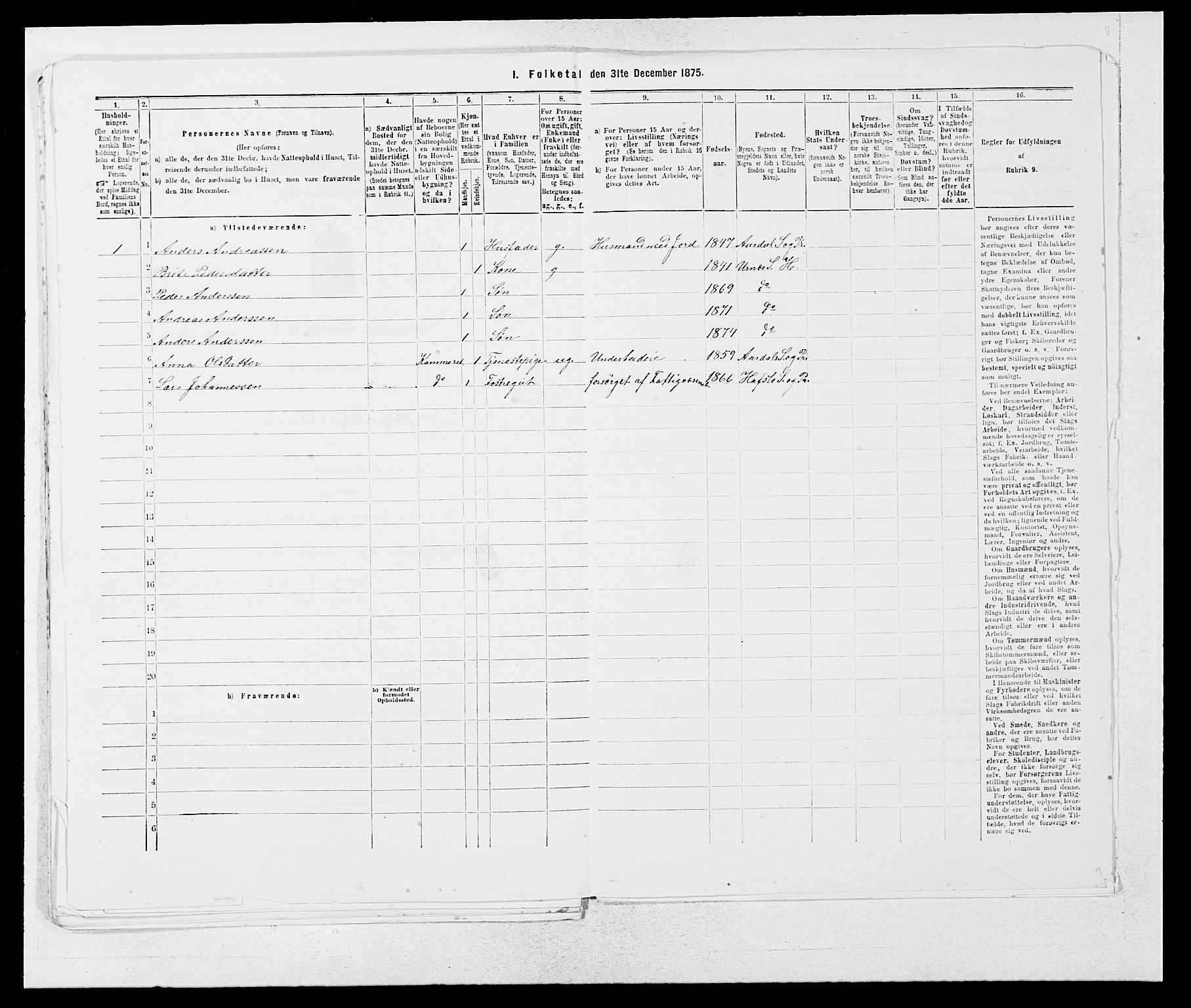 SAB, 1875 census for 1425P Hafslo, 1875, p. 553