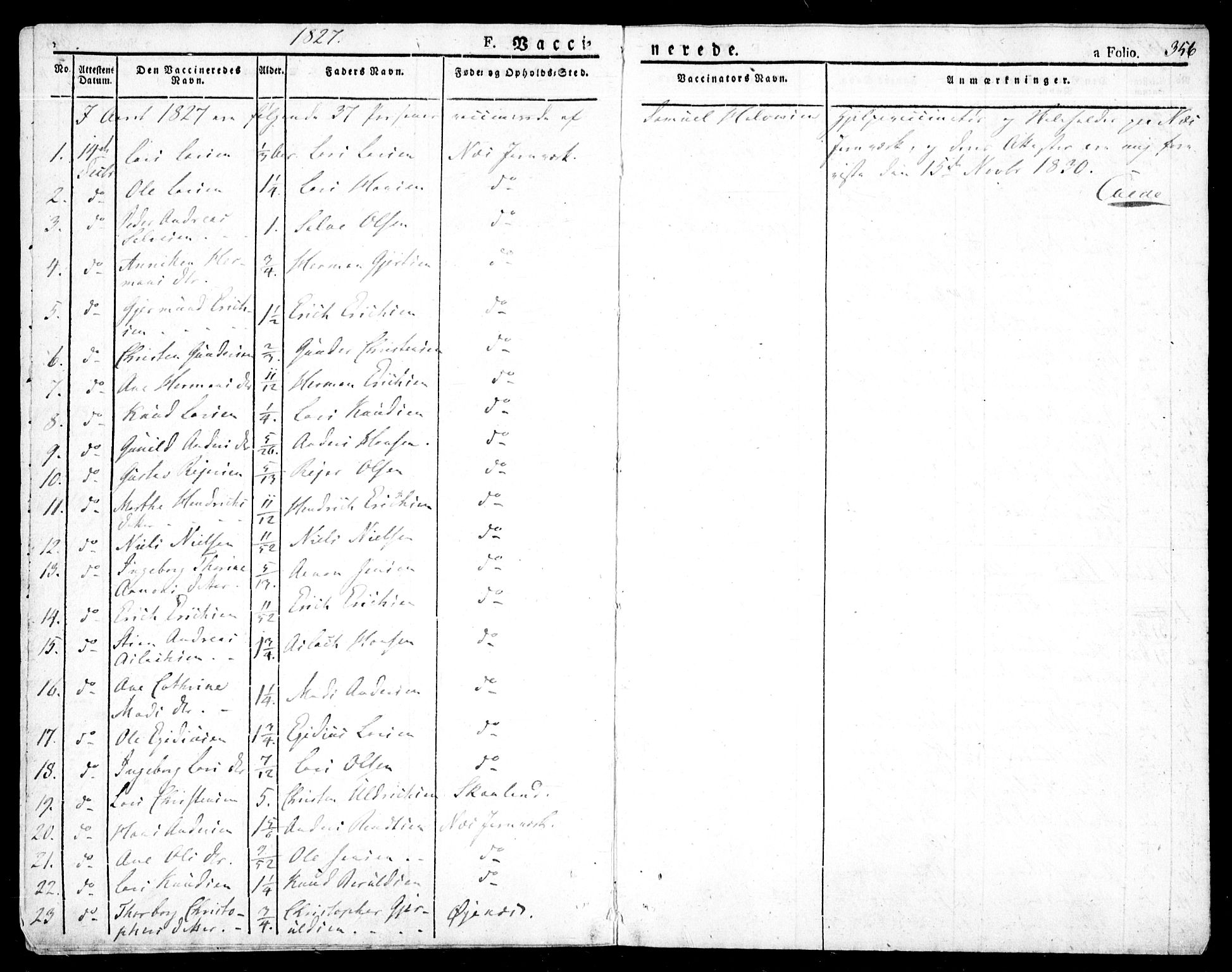 Holt sokneprestkontor, AV/SAK-1111-0021/F/Fa/L0006: Parish register (official) no. A 6, 1820-1835, p. 356