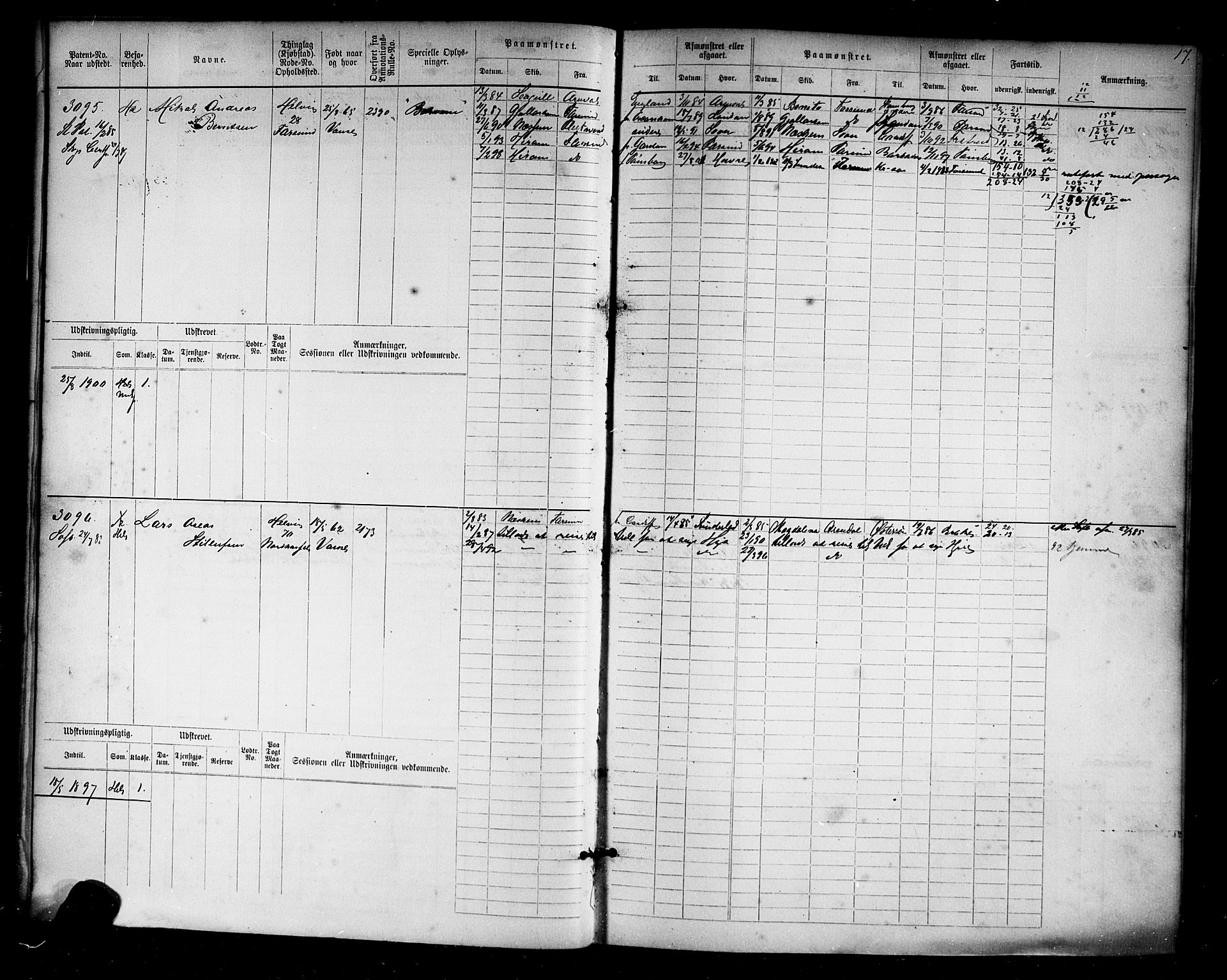 Farsund mønstringskrets, AV/SAK-2031-0017/F/Fb/L0019: Hovedrulle nr 3067-3832, Z-11, 1882-1922, p. 18