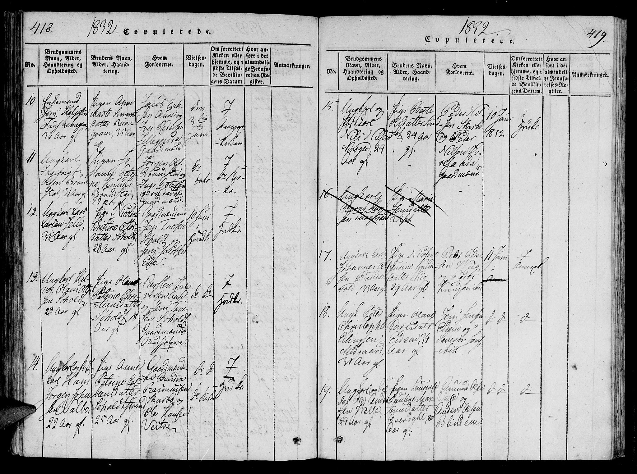 Ministerialprotokoller, klokkerbøker og fødselsregistre - Møre og Romsdal, AV/SAT-A-1454/522/L0310: Parish register (official) no. 522A05, 1816-1832, p. 418-419