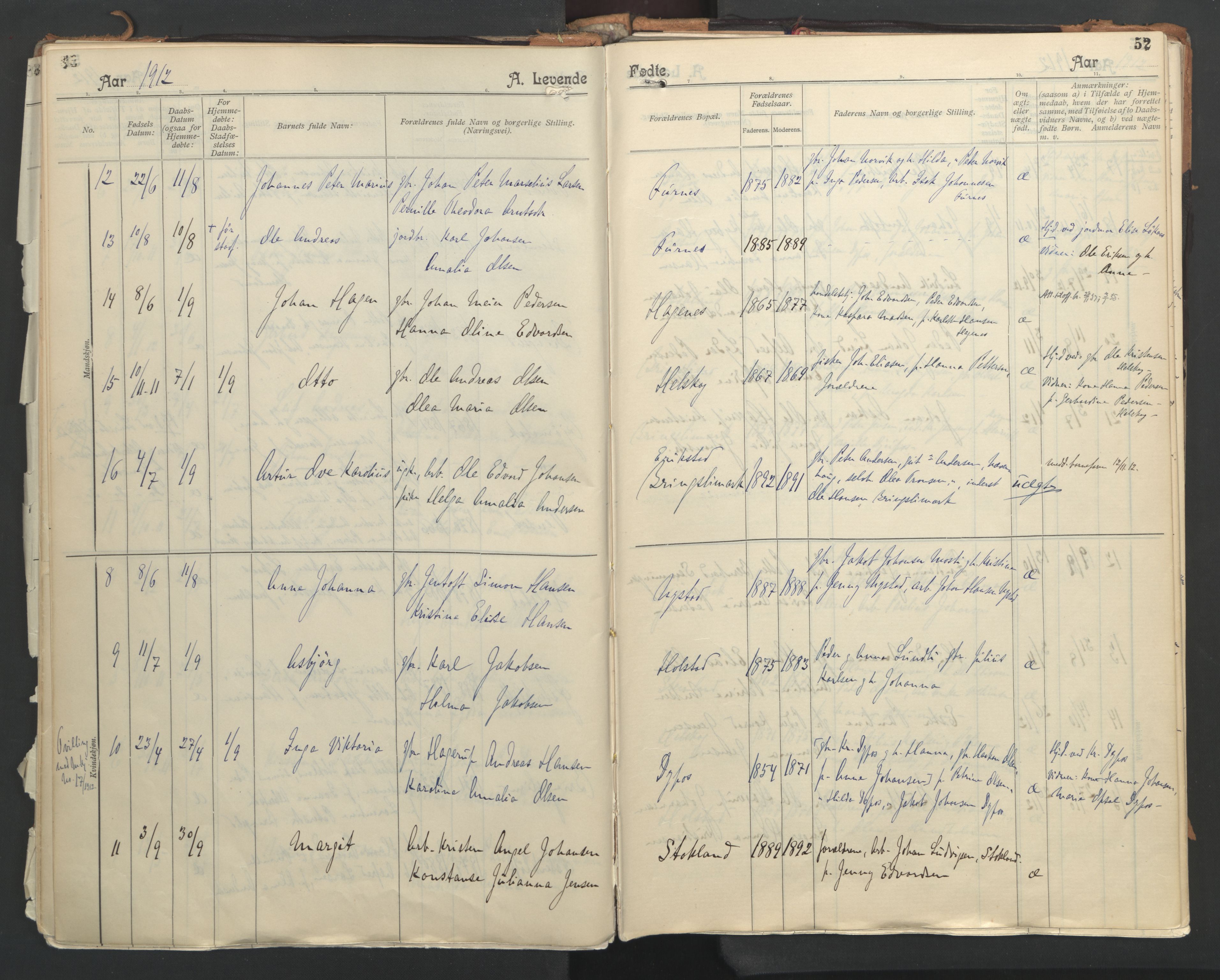 Ministerialprotokoller, klokkerbøker og fødselsregistre - Nordland, AV/SAT-A-1459/851/L0724: Parish register (official) no. 851A01, 1901-1922, p. 52