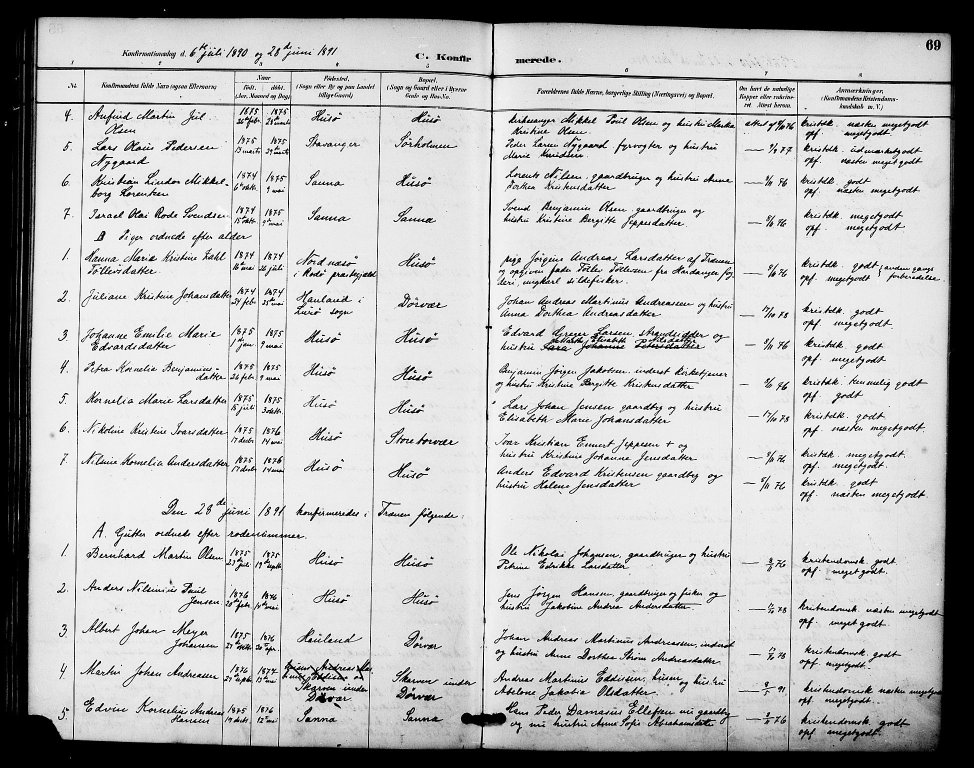 Ministerialprotokoller, klokkerbøker og fødselsregistre - Nordland, SAT/A-1459/840/L0580: Parish register (official) no. 840A02, 1887-1909, p. 69